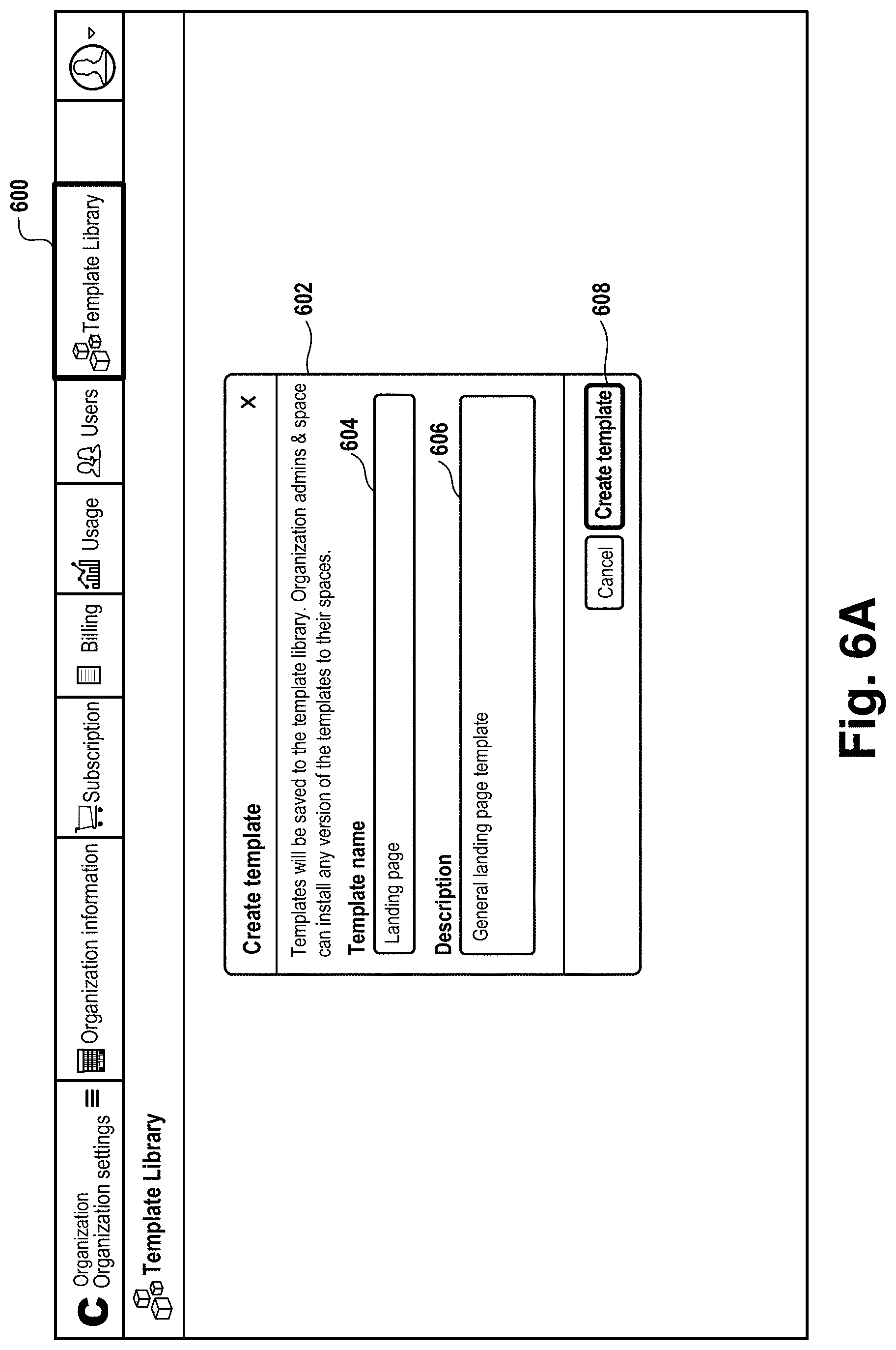 Patent US11783293 Figure 8 – Templates for content spaces in a content management system