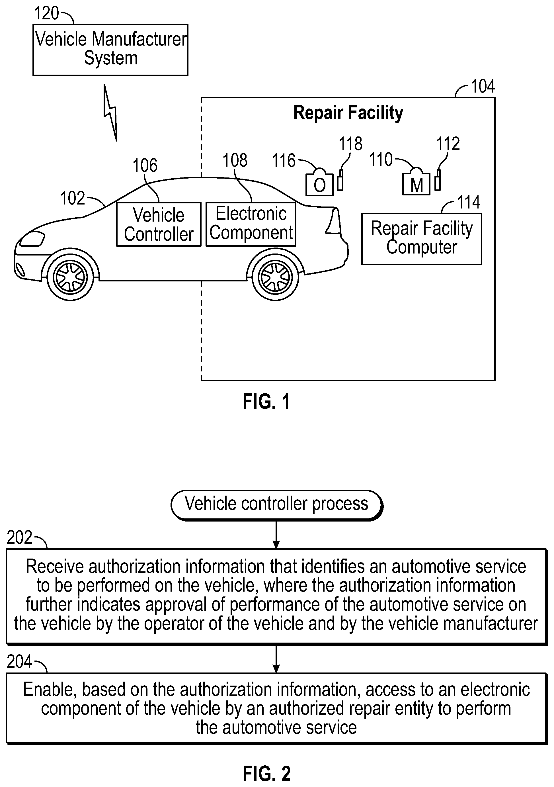 Patent US11783302 — Authorization of vehicle repairs — Figure 1