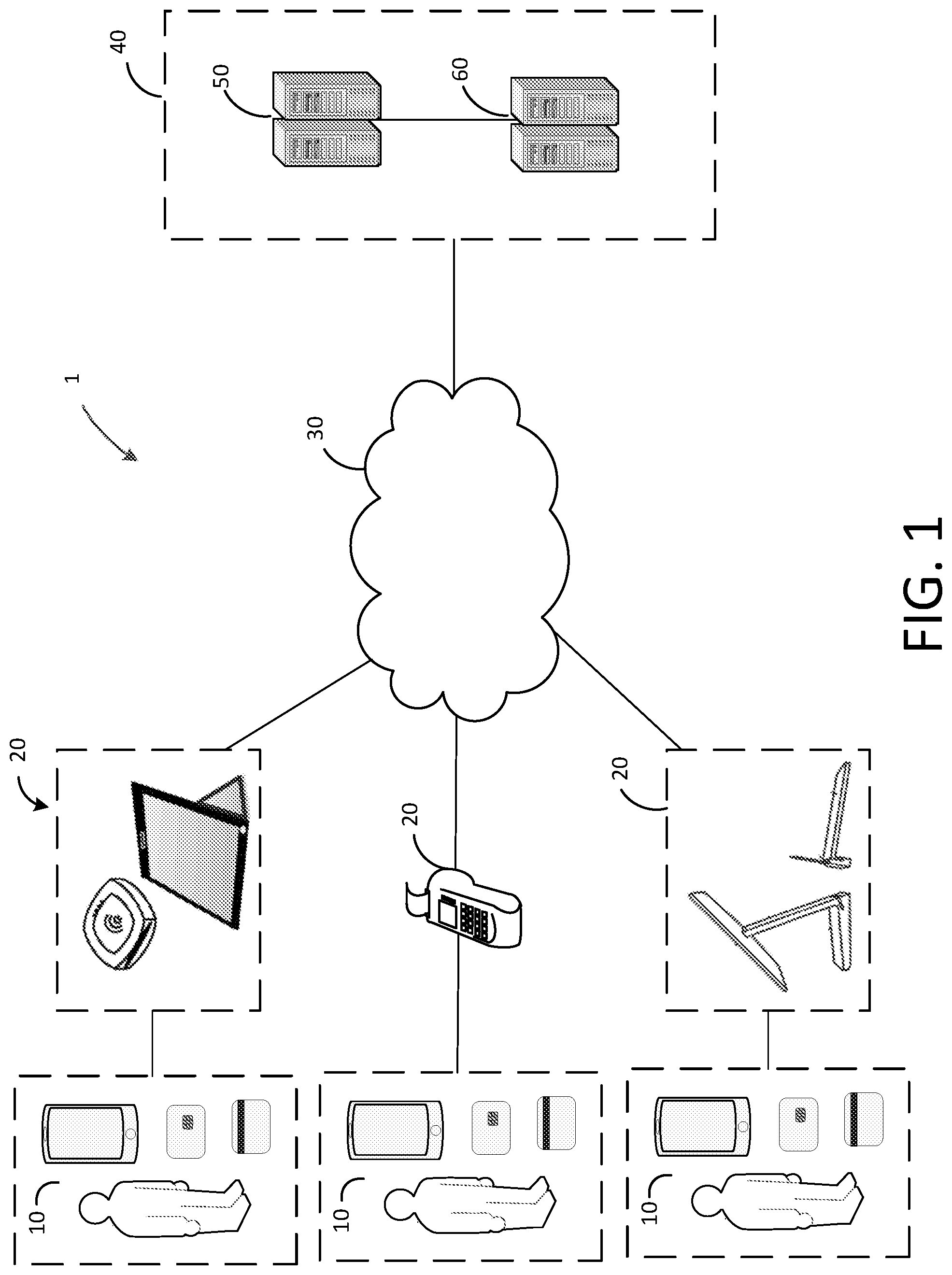 Patent US11783317 — Transaction processing based on device location — Figure 1
