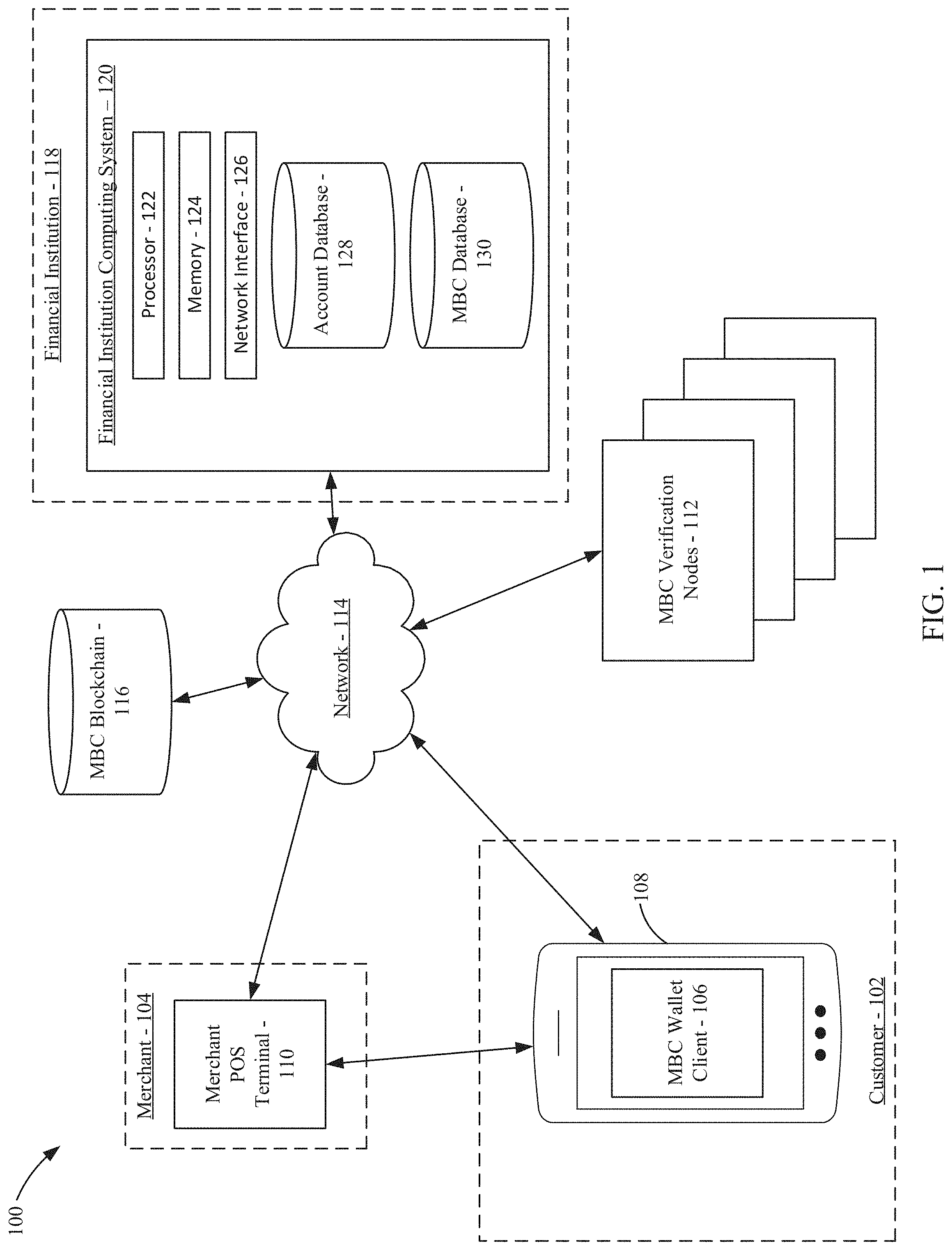 Patent US11783322 — Systems and method for expediting math-based currency transactions — Figure 1