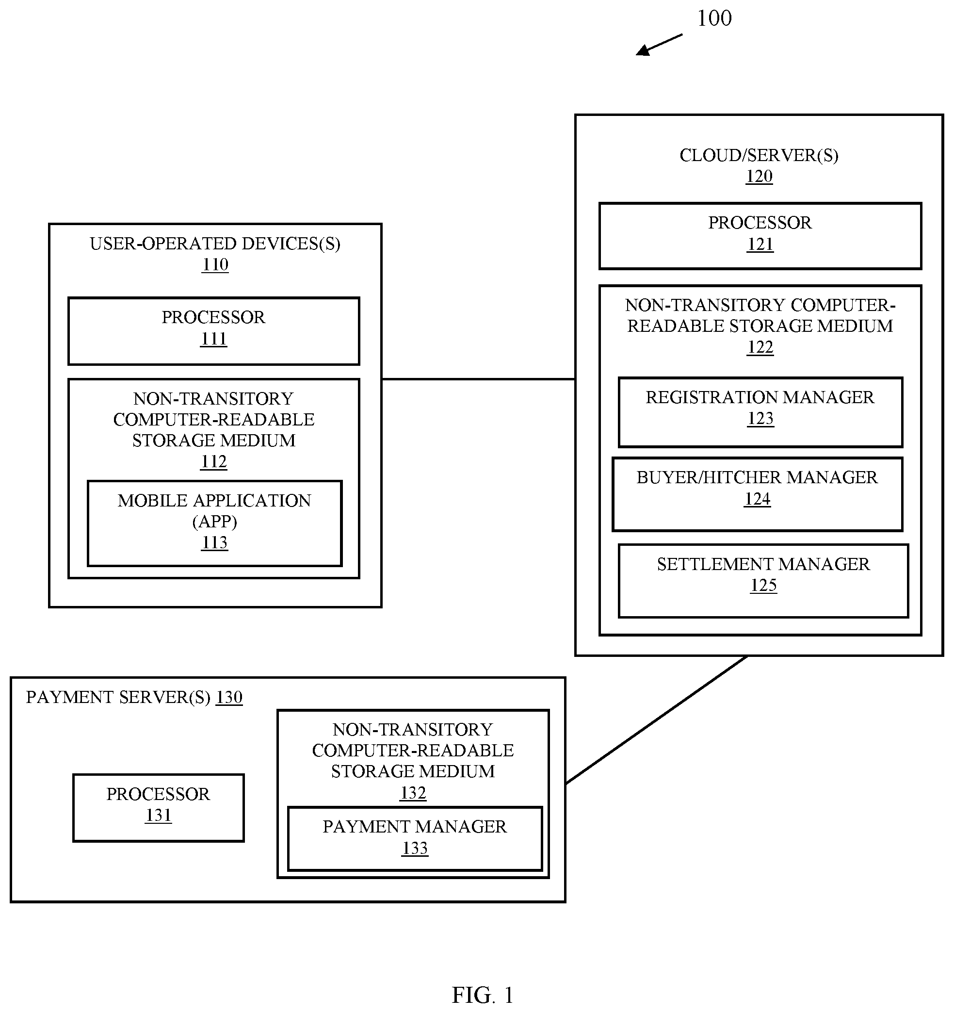 Patent US11783386 — Crowd-sourced activity processing — Figure 1