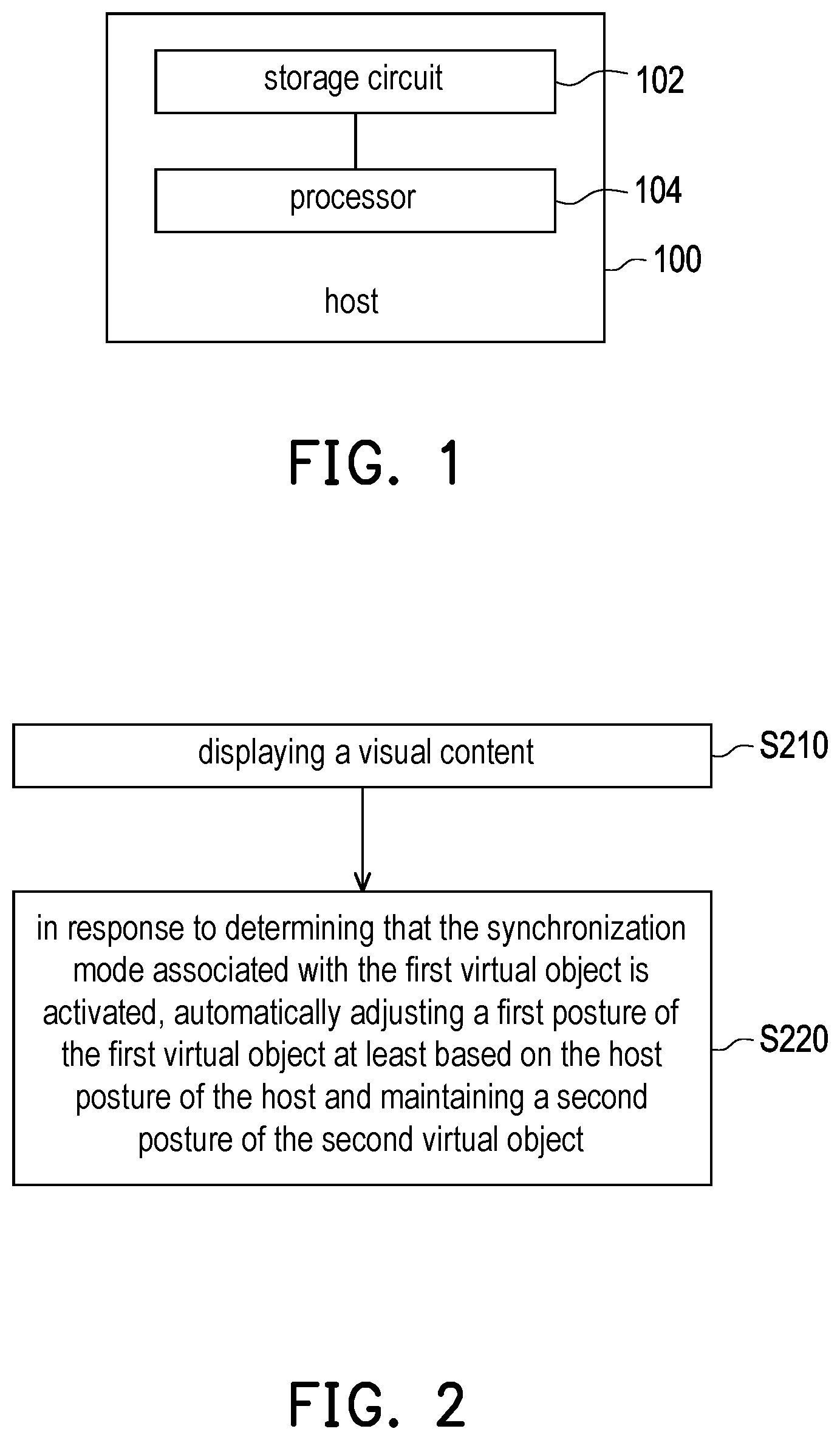 Patent US11783449 — Method for adjusting displayed content based on host posture, host, and computer readable storage medium — Figure 1