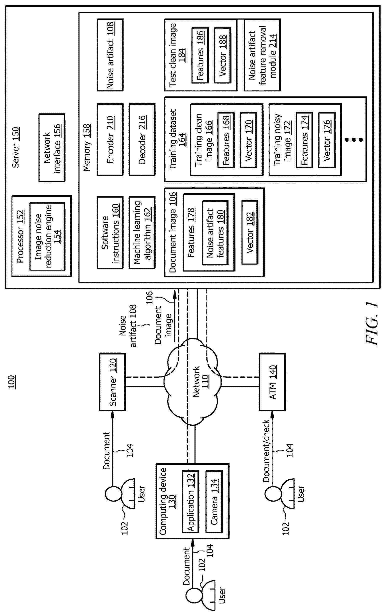 Patent US11783453 Figure 1 – Adapting image noise removal model based on device capabilities