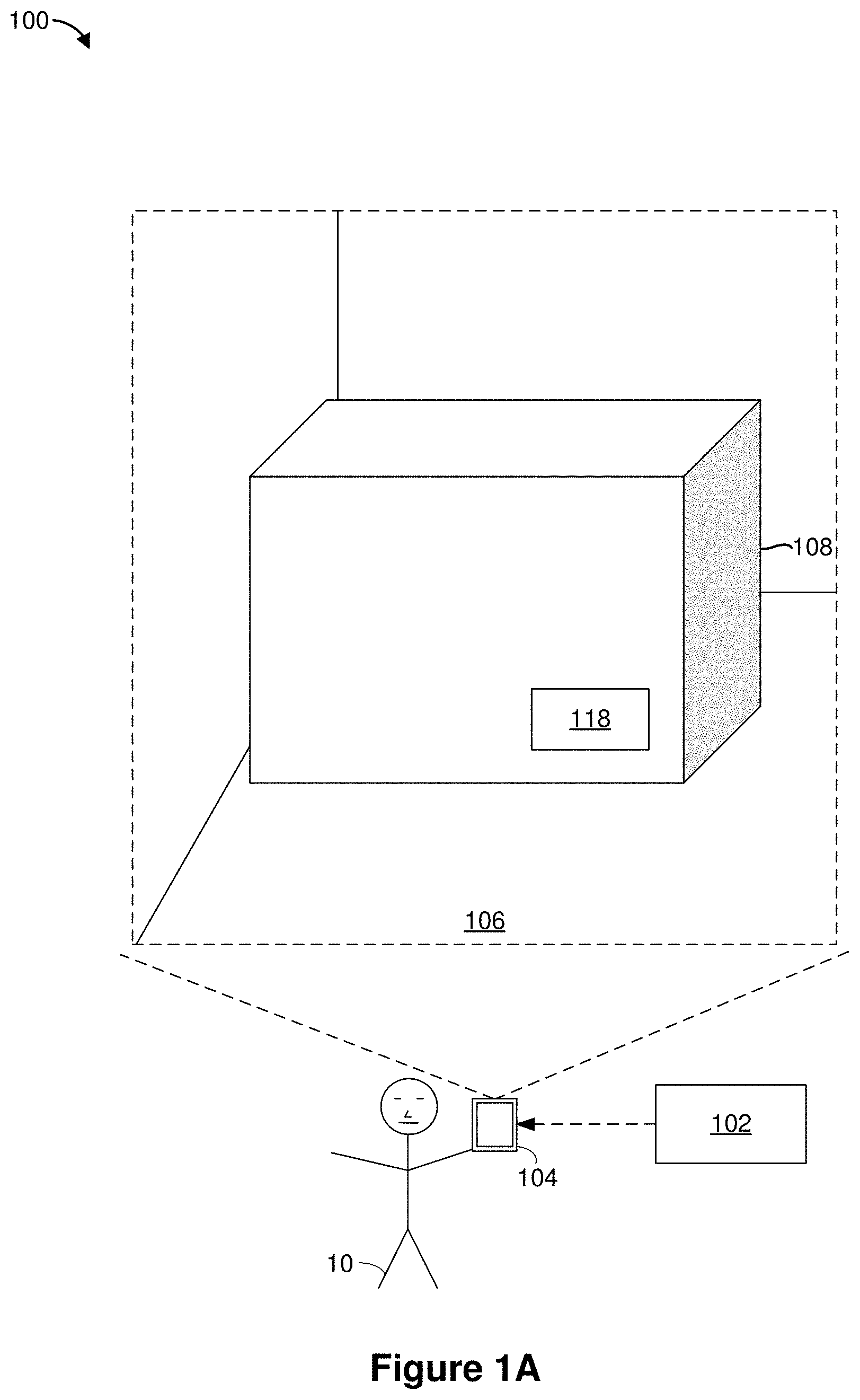 Patent US11783514 — Generating content for physical elements — Figure 1