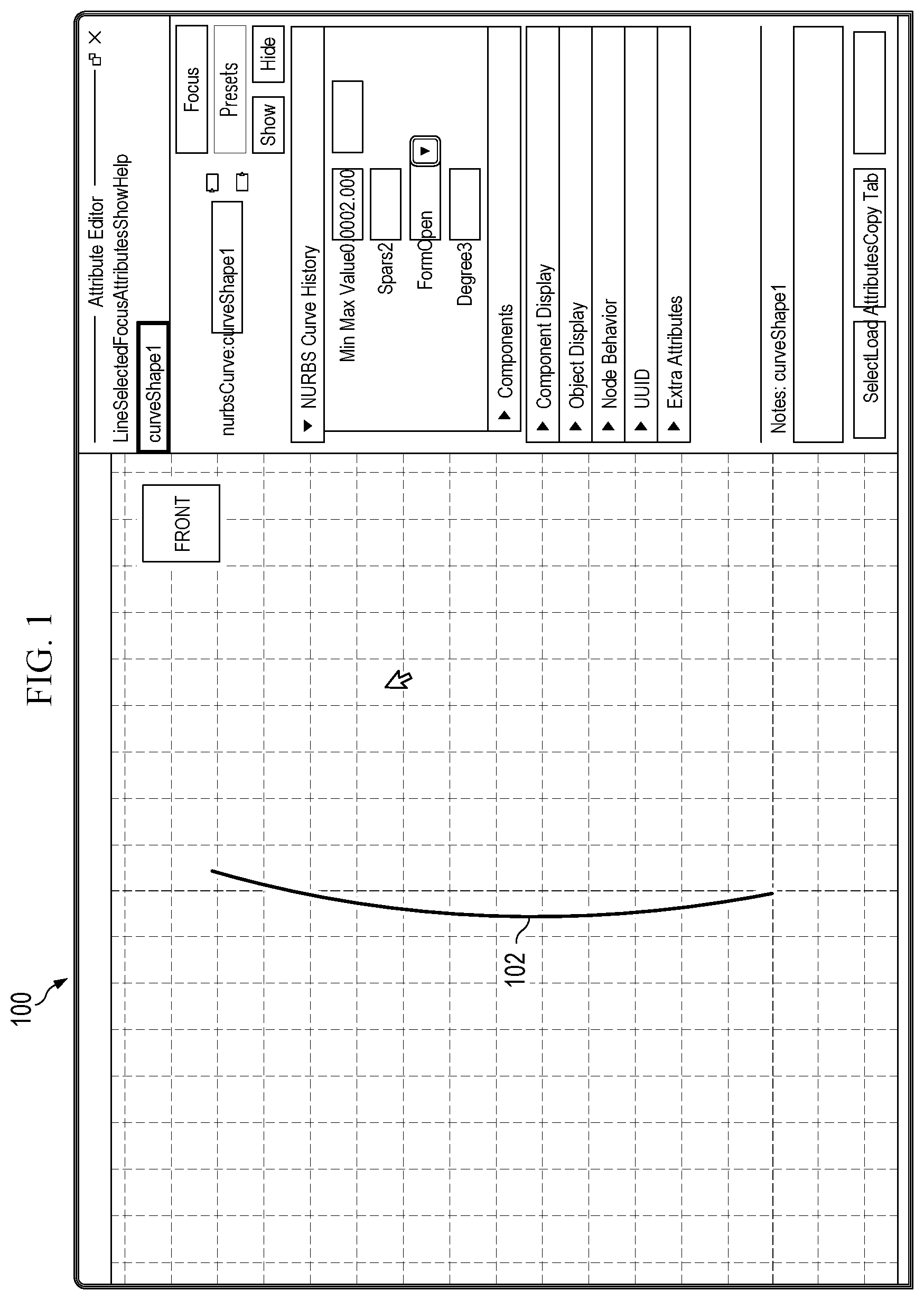 Patent US11783516 — Method for controlling digital feather generations through a user interface in a computer modeling system — Figure 1