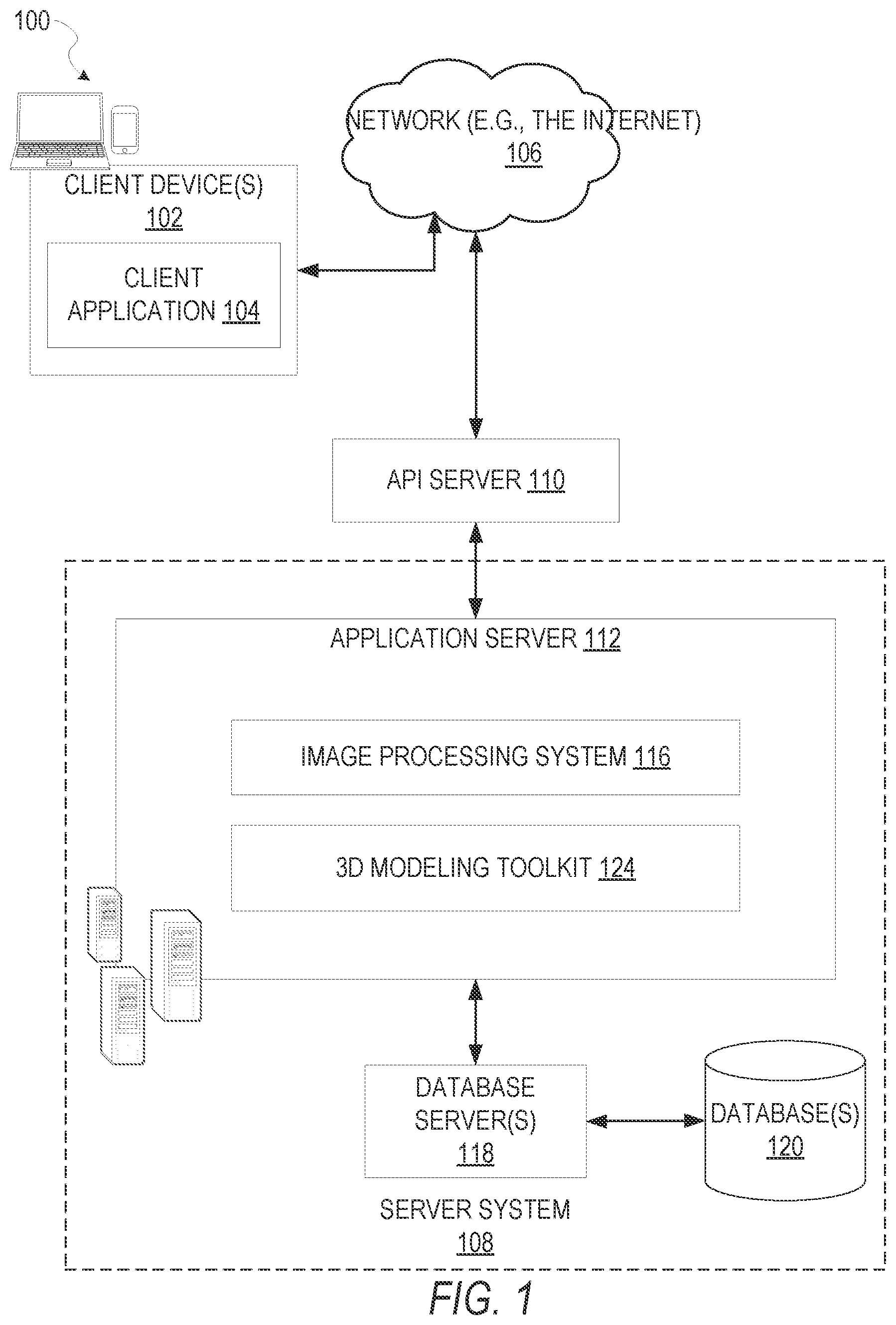 Patent US11783539 — Three-dimensional modeling toolkit — Figure 1