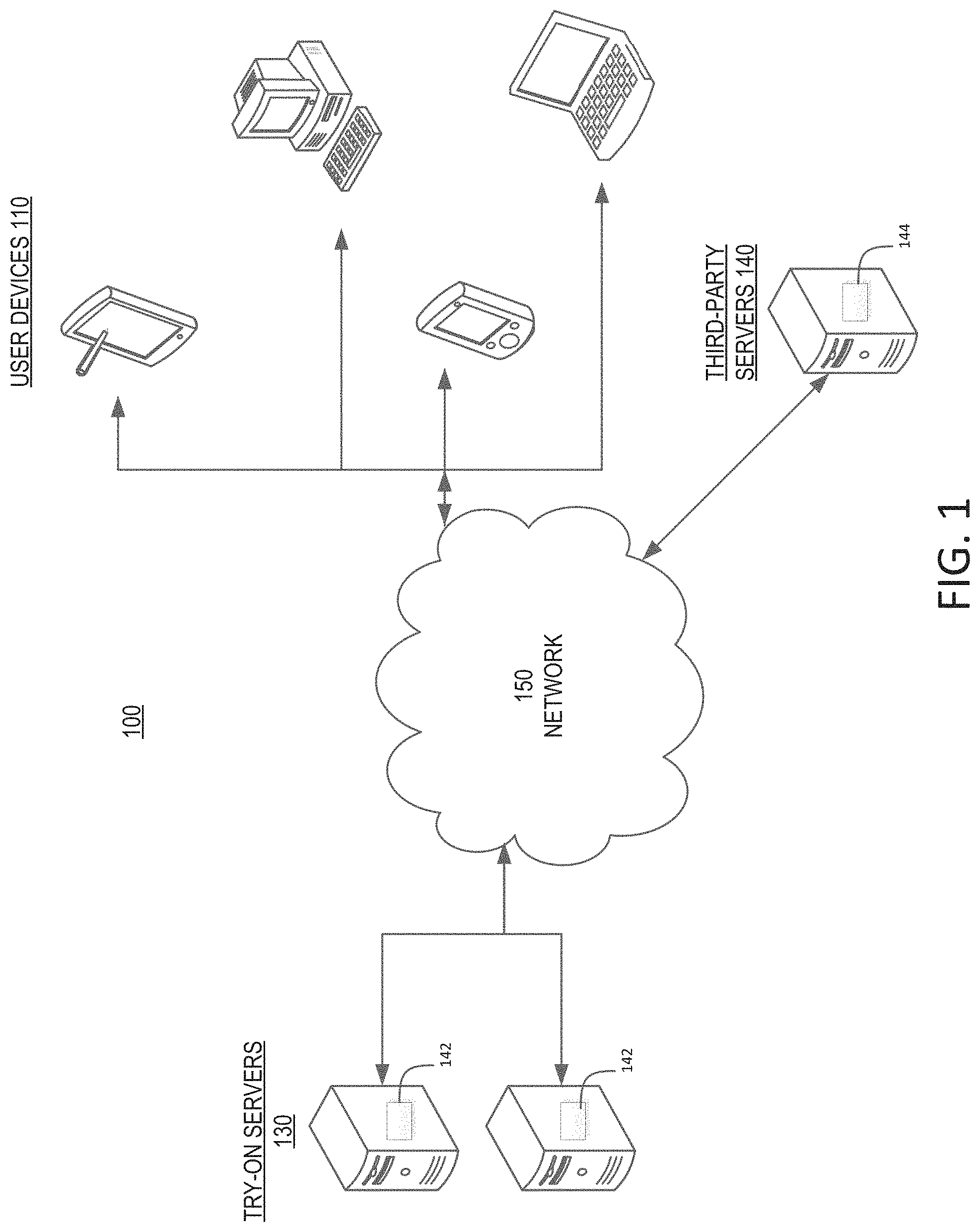 Patent US11783557 — Virtual try-on systems and methods for spectacles — Figure 1