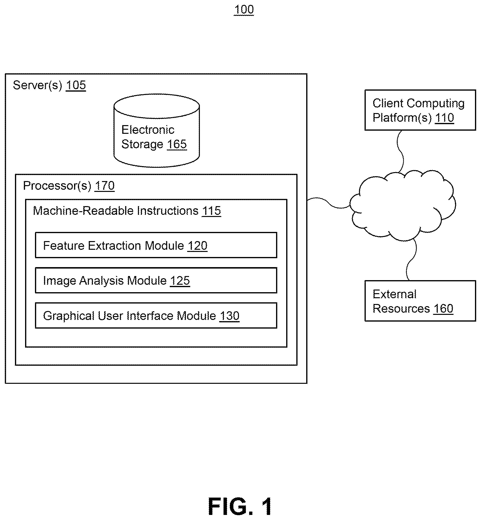 Patent US11783567 Figure 1 – Systems, methods, and storage media for evaluating images