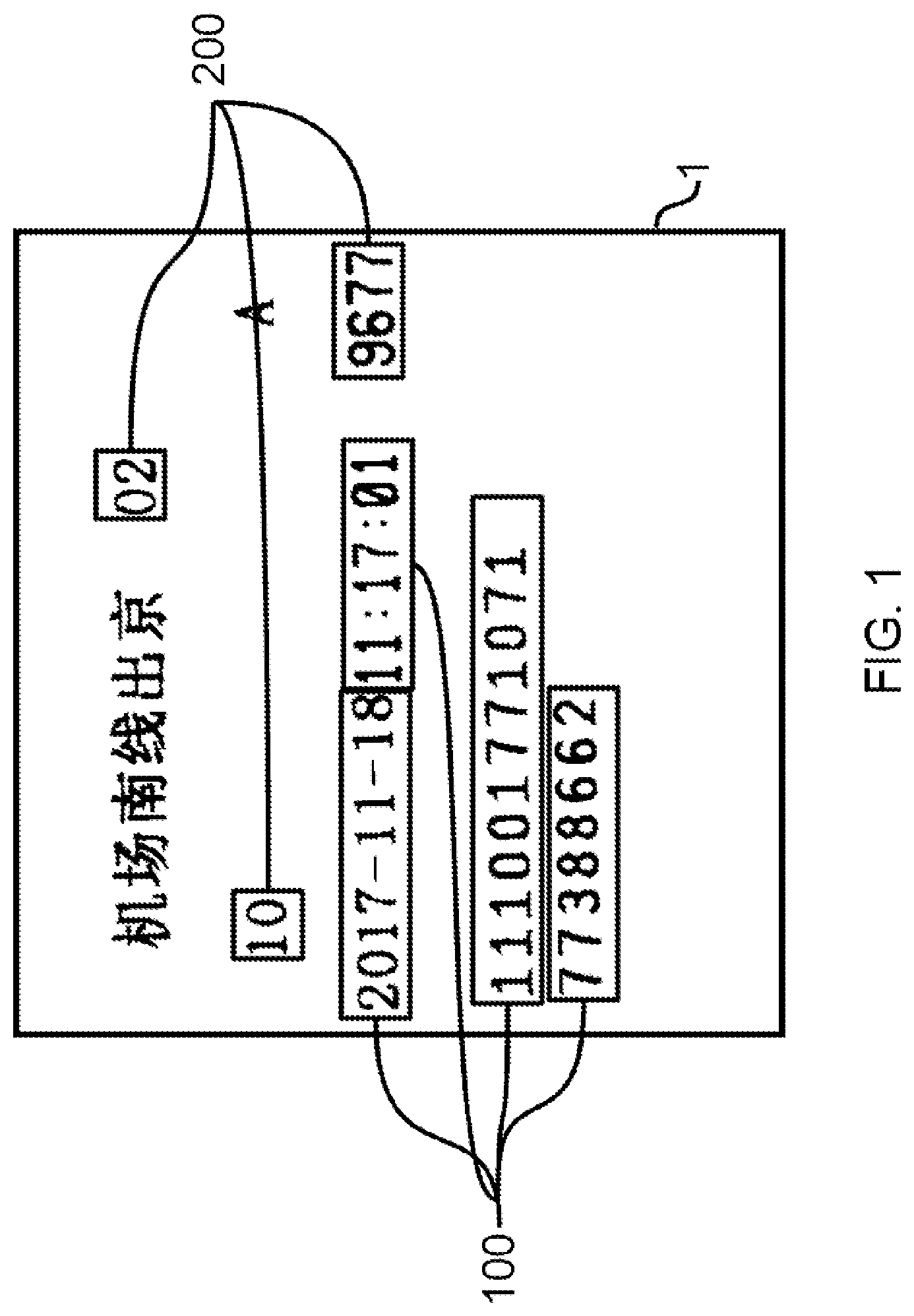 Patent US11783572 — Method of automatically extracting information of a predefined type from a document — Figure 1