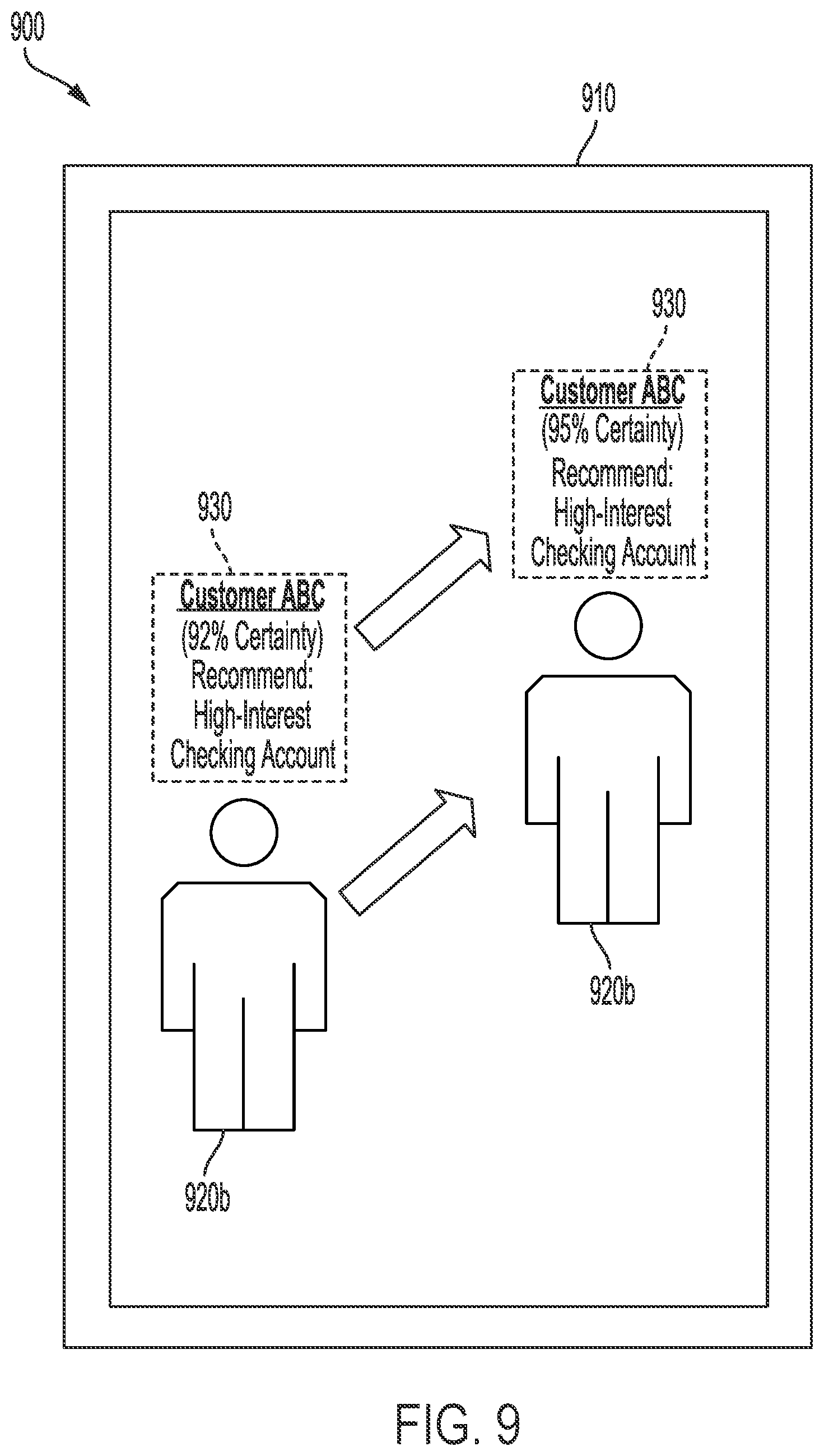 Patent US11783581 Figure 9 – User scanning and one-way augmented reality viewing system