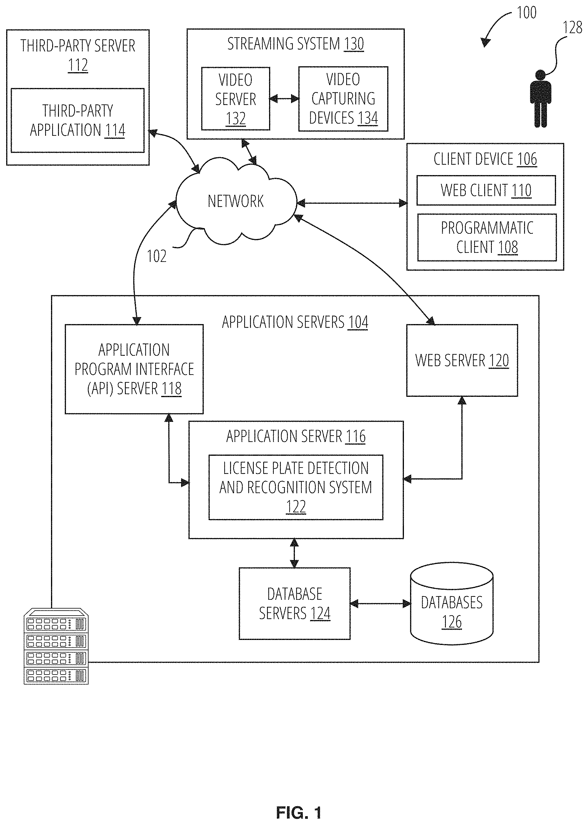 Patent US11783589 — License plate detection and recognition system — Figure 1