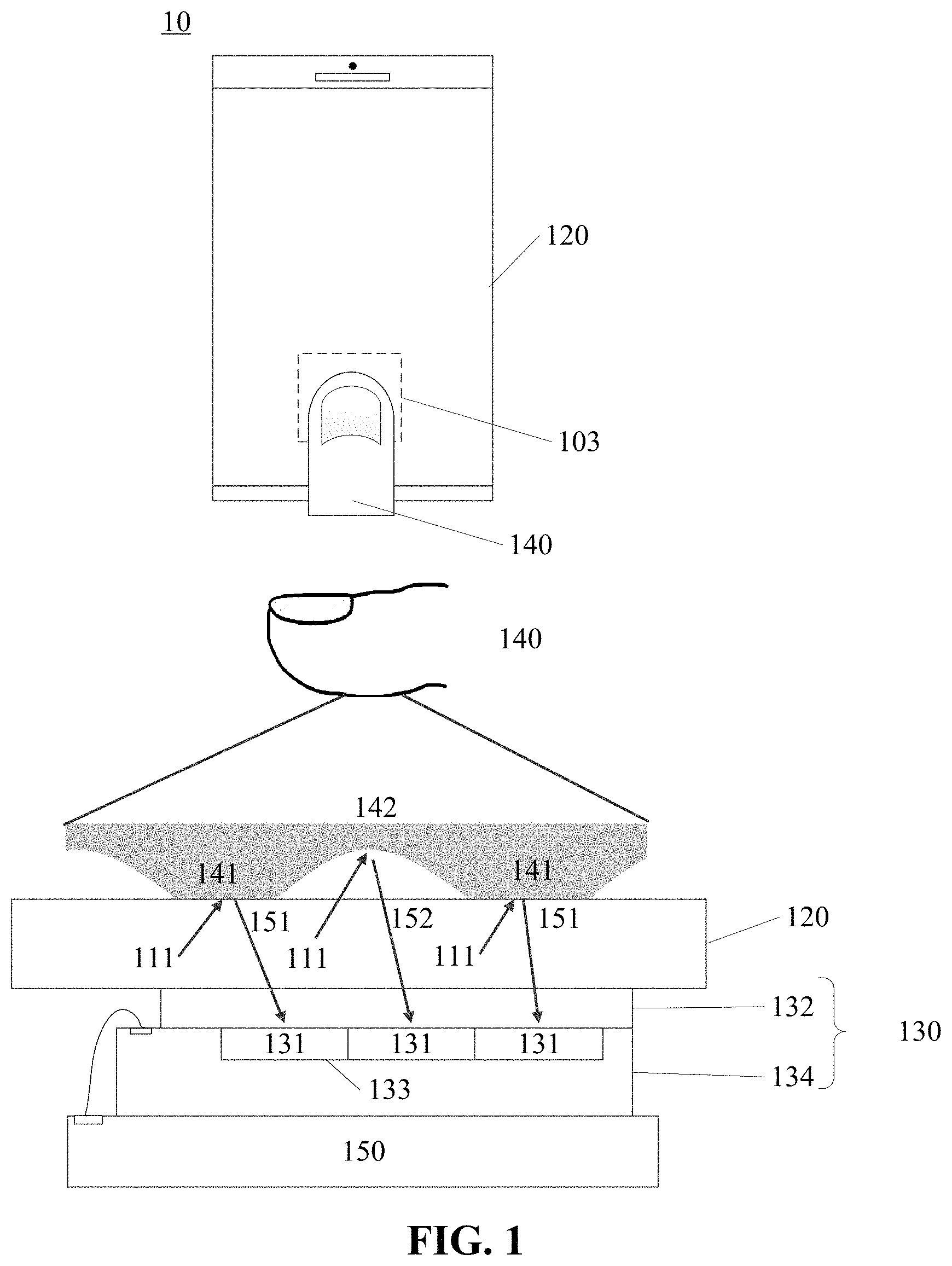 Patent US11783619 — Fingerprint identification apparatus and electronic device — Figure 1