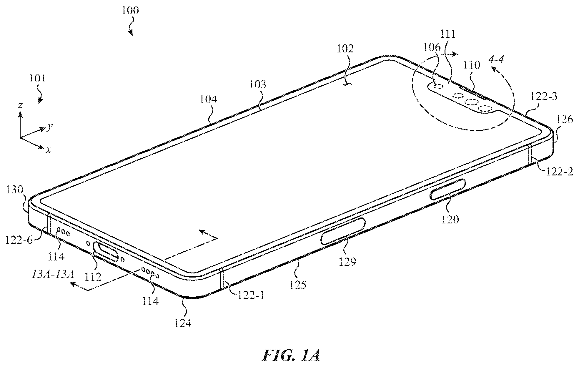 Patent US11783629 — Handheld electronic device — Figure 1