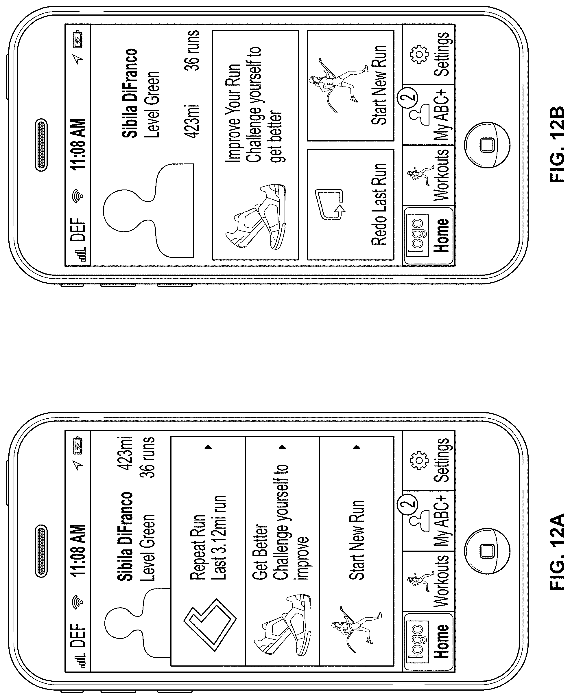 Patent US11783637 Figure 18 – Monitoring fitness using a mobile device