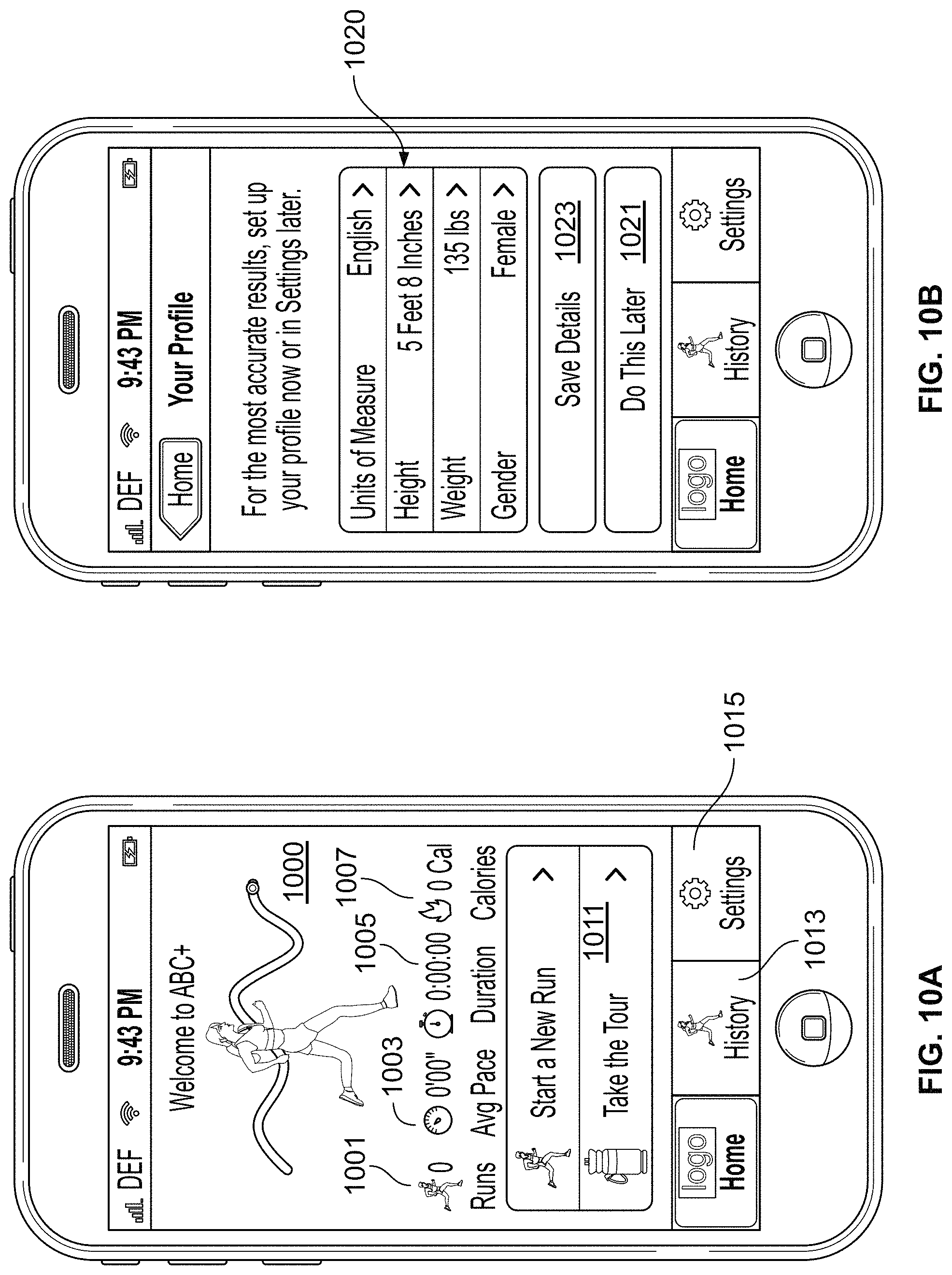 Patent US11783638 Figure 12 – Monitoring fitness using a mobile device