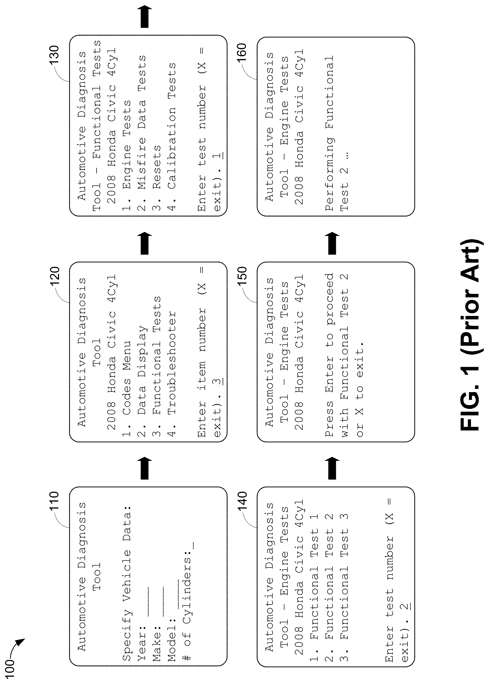 Patent US11783640 — Method and system for outputting diagnostic content based on capability of diagnostic device selected to receive content — Figure 1