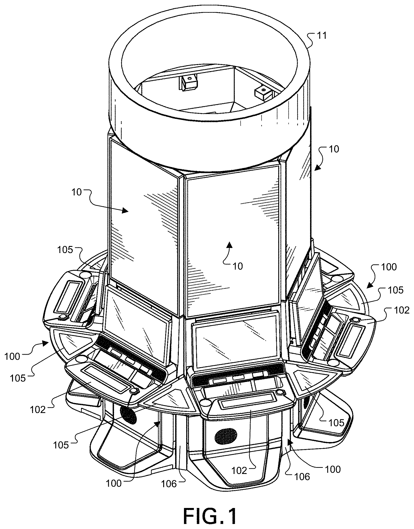 Patent US11783662 — Gaming machine button deck filler — Figure 1