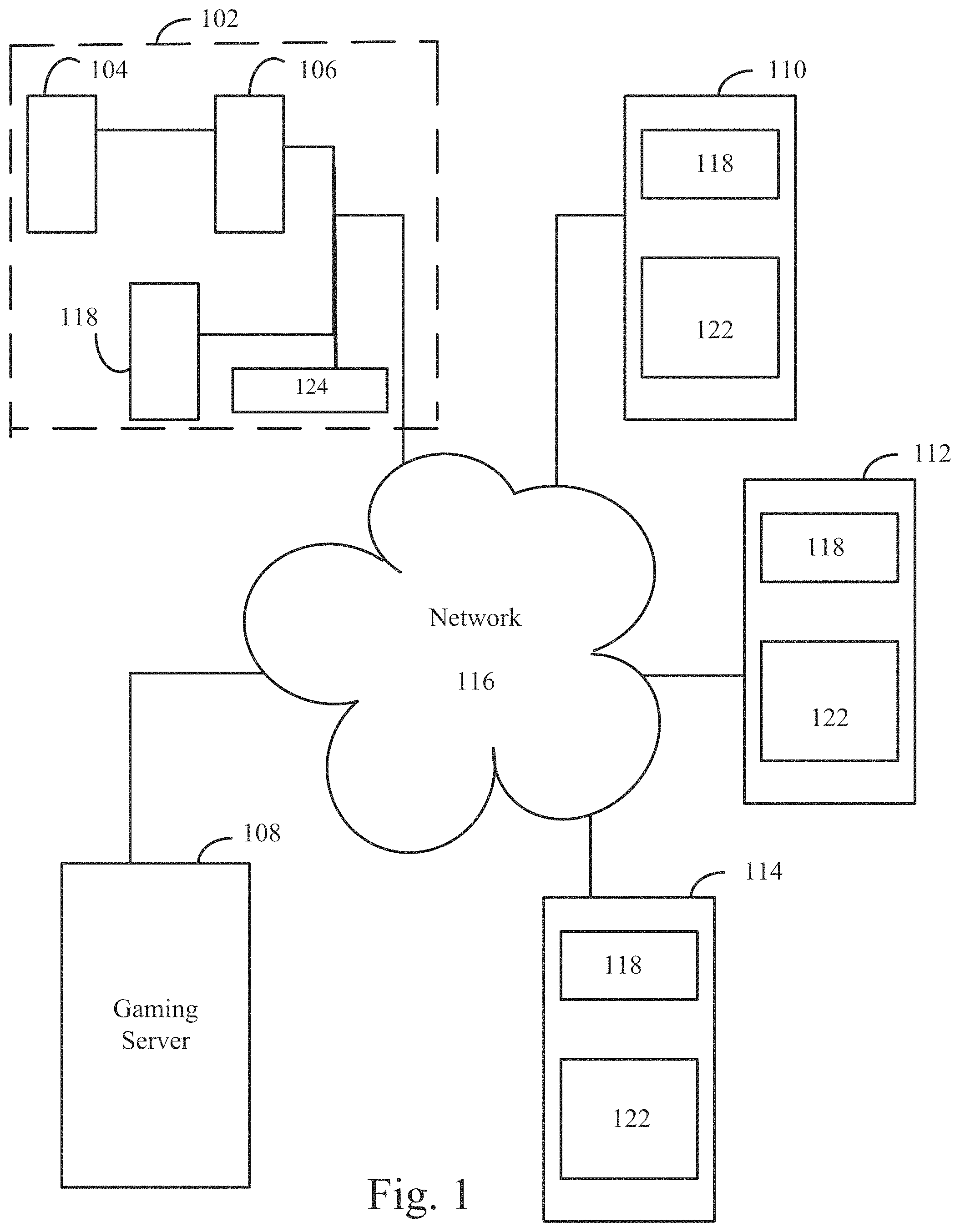 Patent US11783663 — Live roulette hybrid gaming system and method — Figure 1