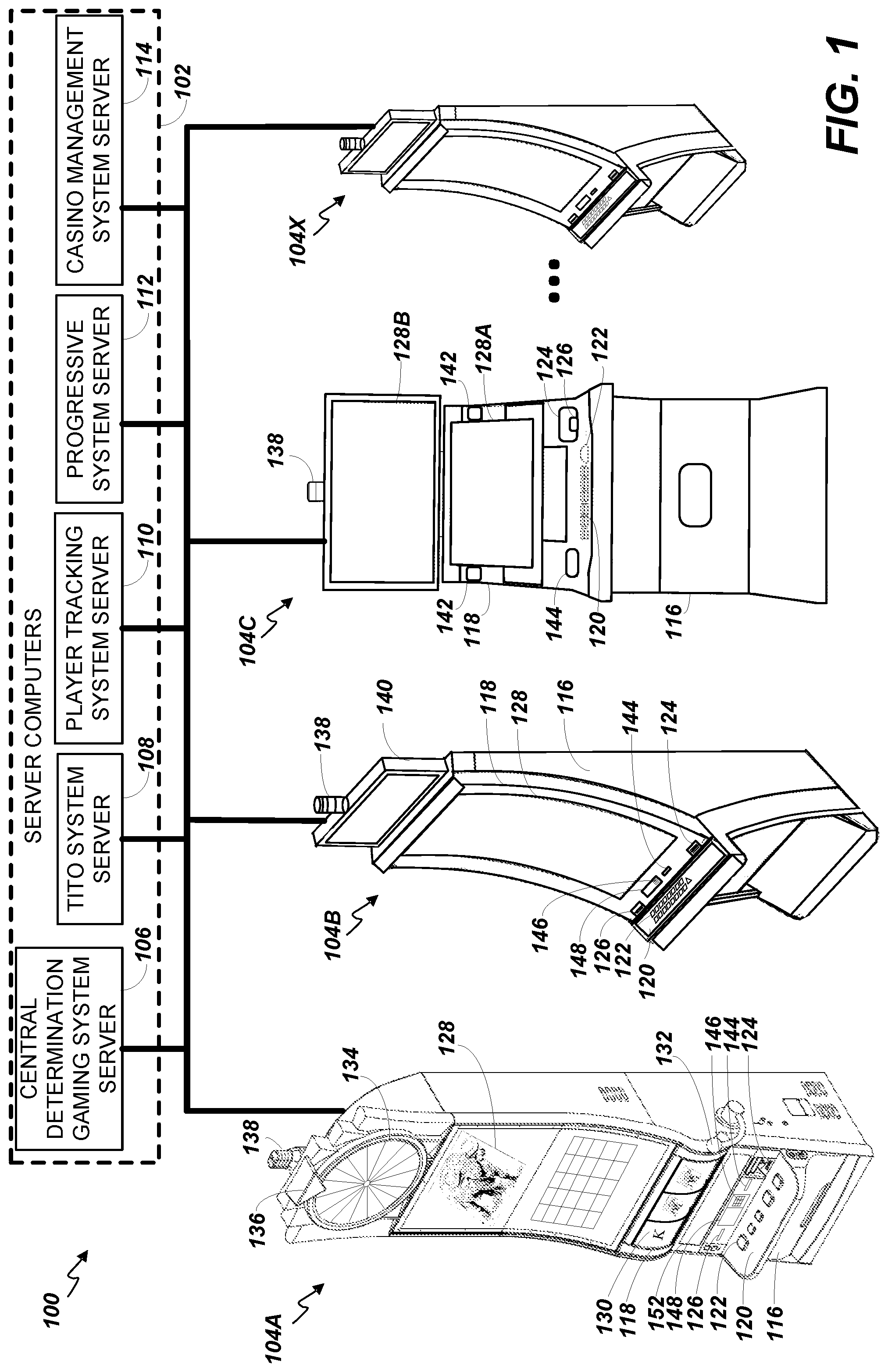 Patent US11783669 — Gaming machine and method for evaluating player reactions — Figure 1