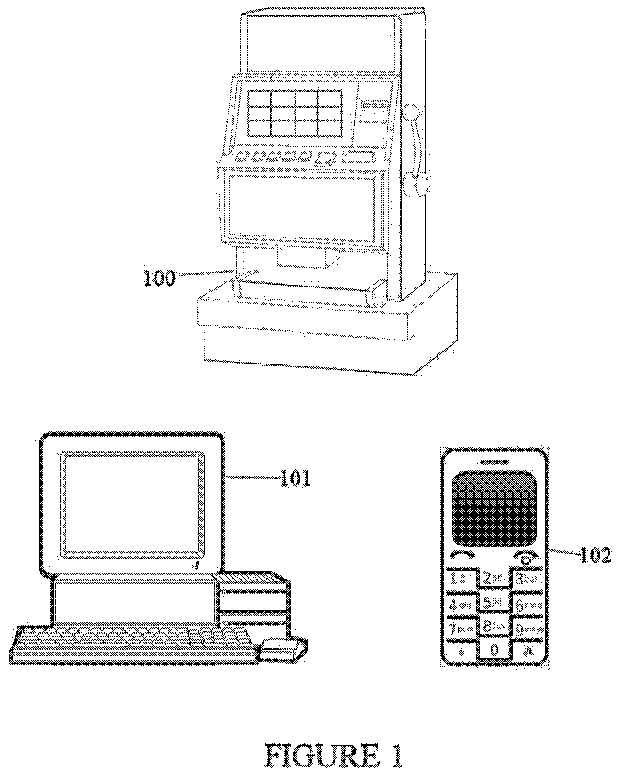 Patent US11783671 Figure 1 – Cash slot machine augmented with secondary currency