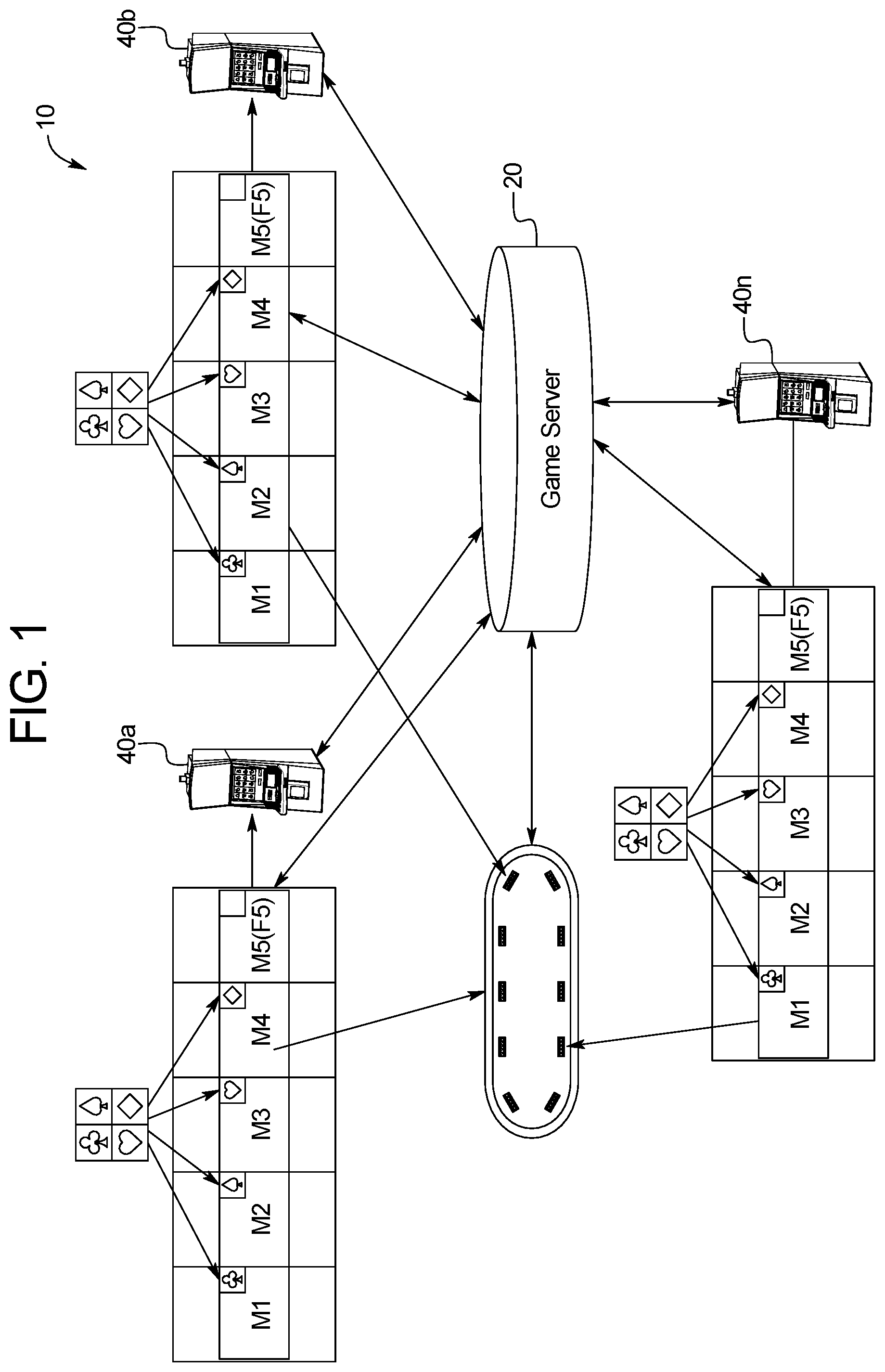 Patent US11783680 — Player game symbol combinations used for subsequent player versus player challenges — Figure 1