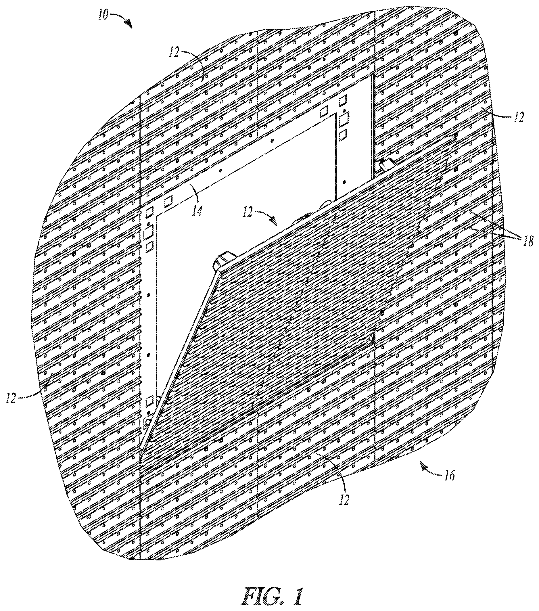 Patent US11783735 — Face cover for a display module — Figure 1