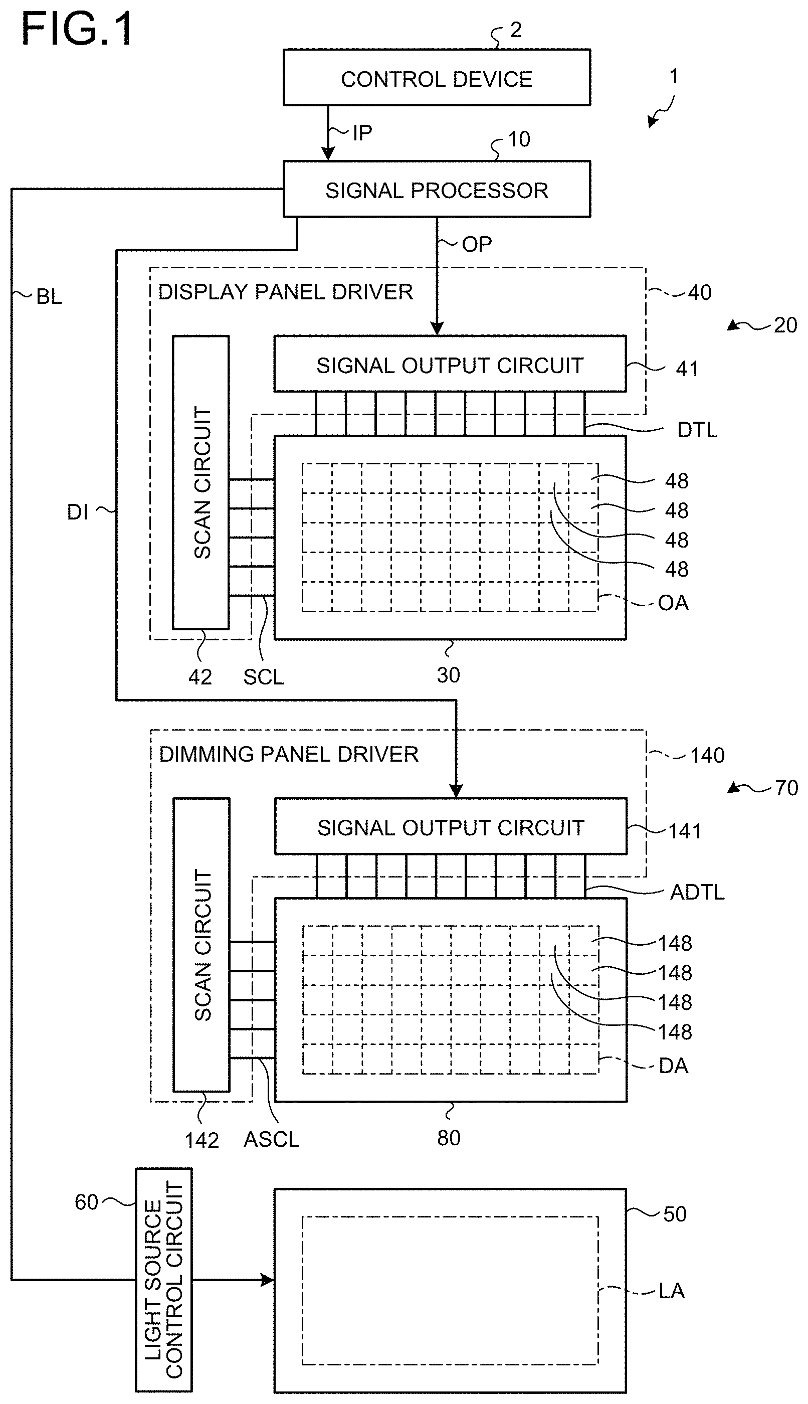 Patent US11783742 — Display device — Figure 1