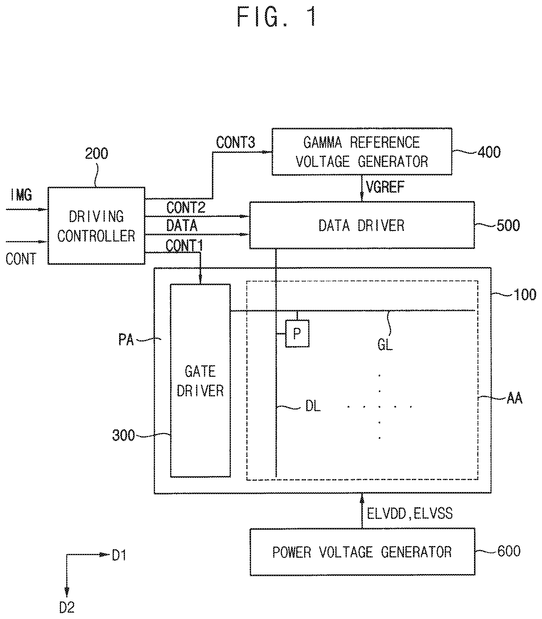 Patent US11783745 — Voltage converter, method of voltage conversion using the same and display apparatus including the same — Figure 1