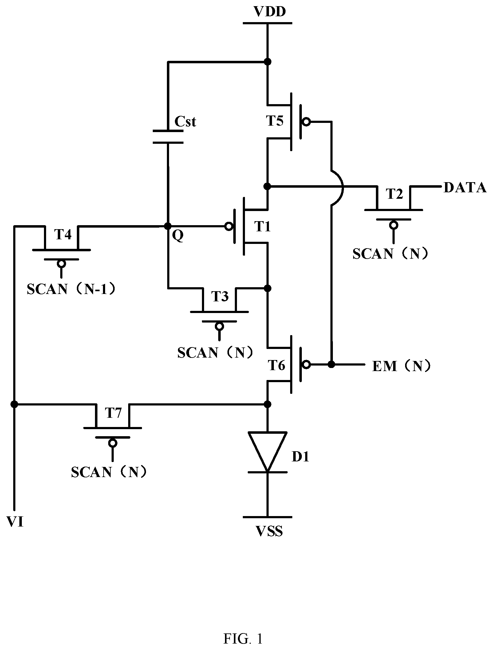 Patent US11783760 — Pixel circuit and display panel — Figure 1