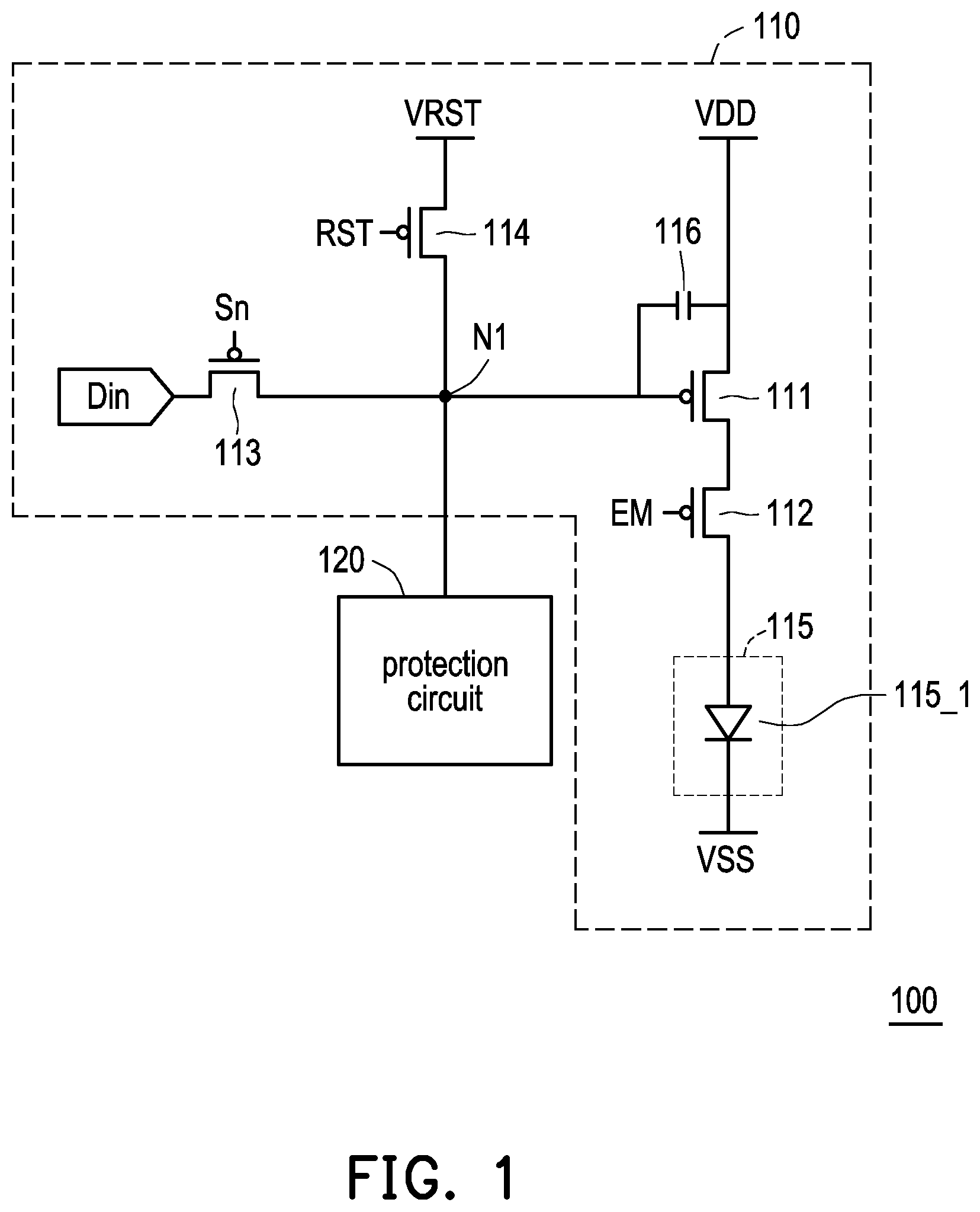 Patent US11783761 — Electronic device — Figure 1
