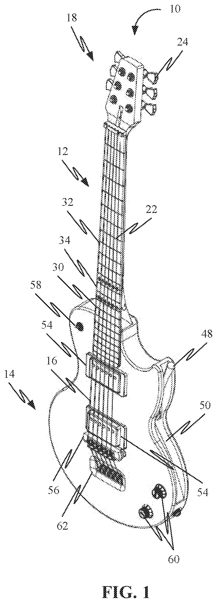 Patent US11783800 — Foldable stringed instrument — Figure 1