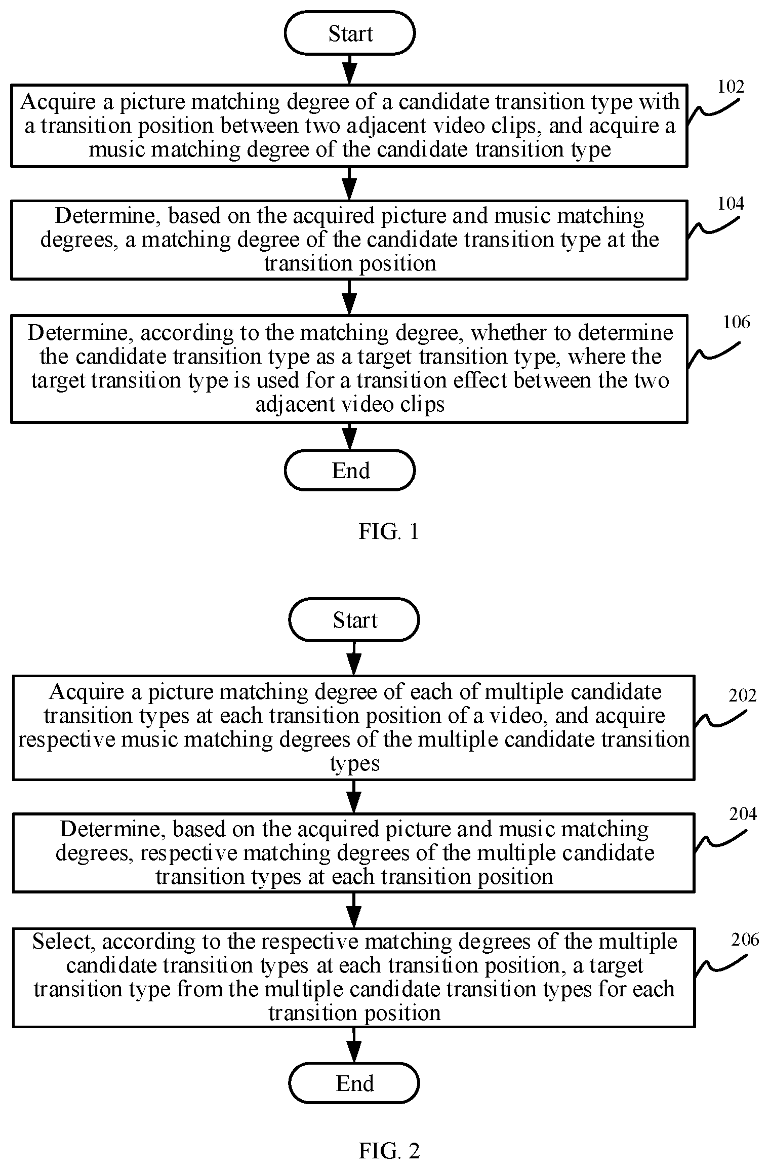 Patent US11783861 — Transition type determination method and apparatus, and electronic device and storage medium — Figure 1