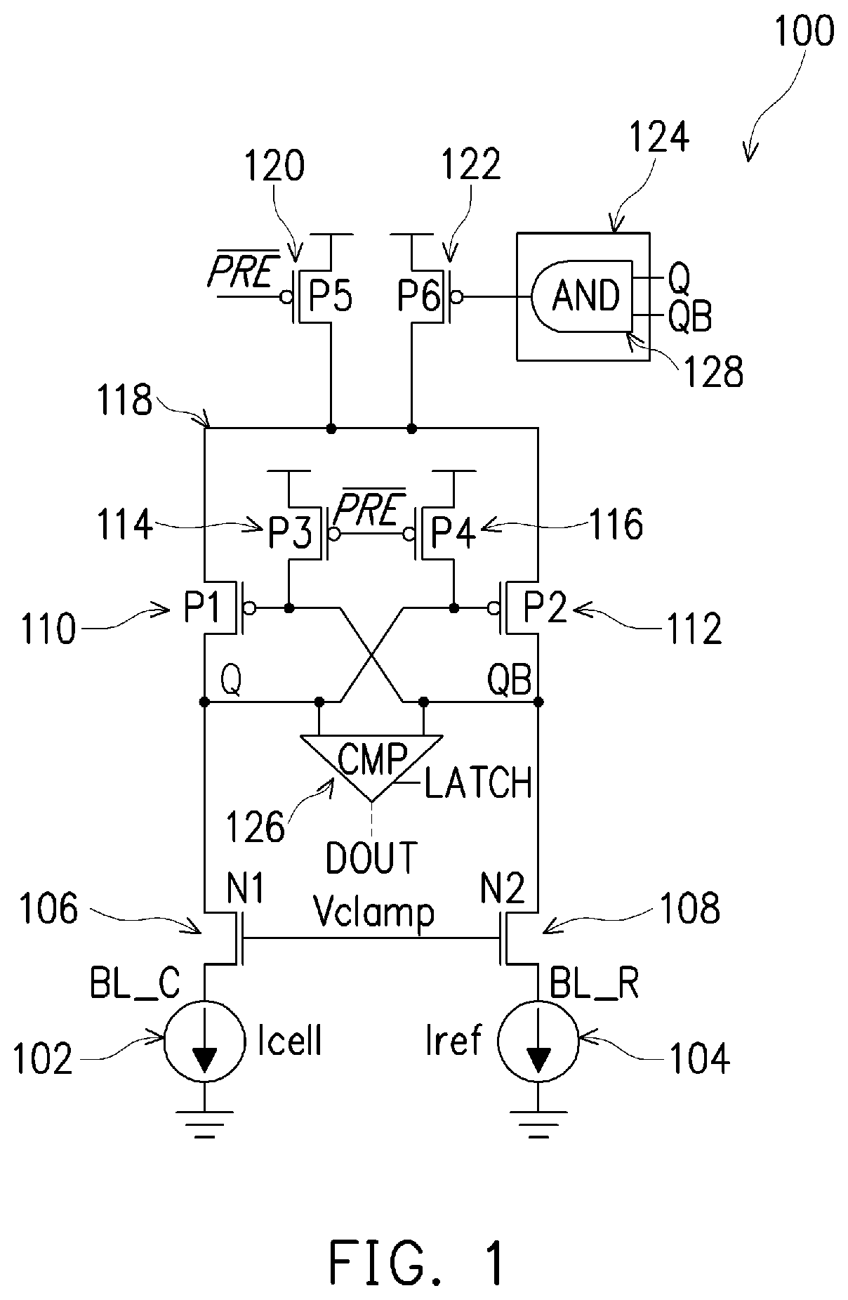 Patent US11783870 — Sense amplifier — Figure 1