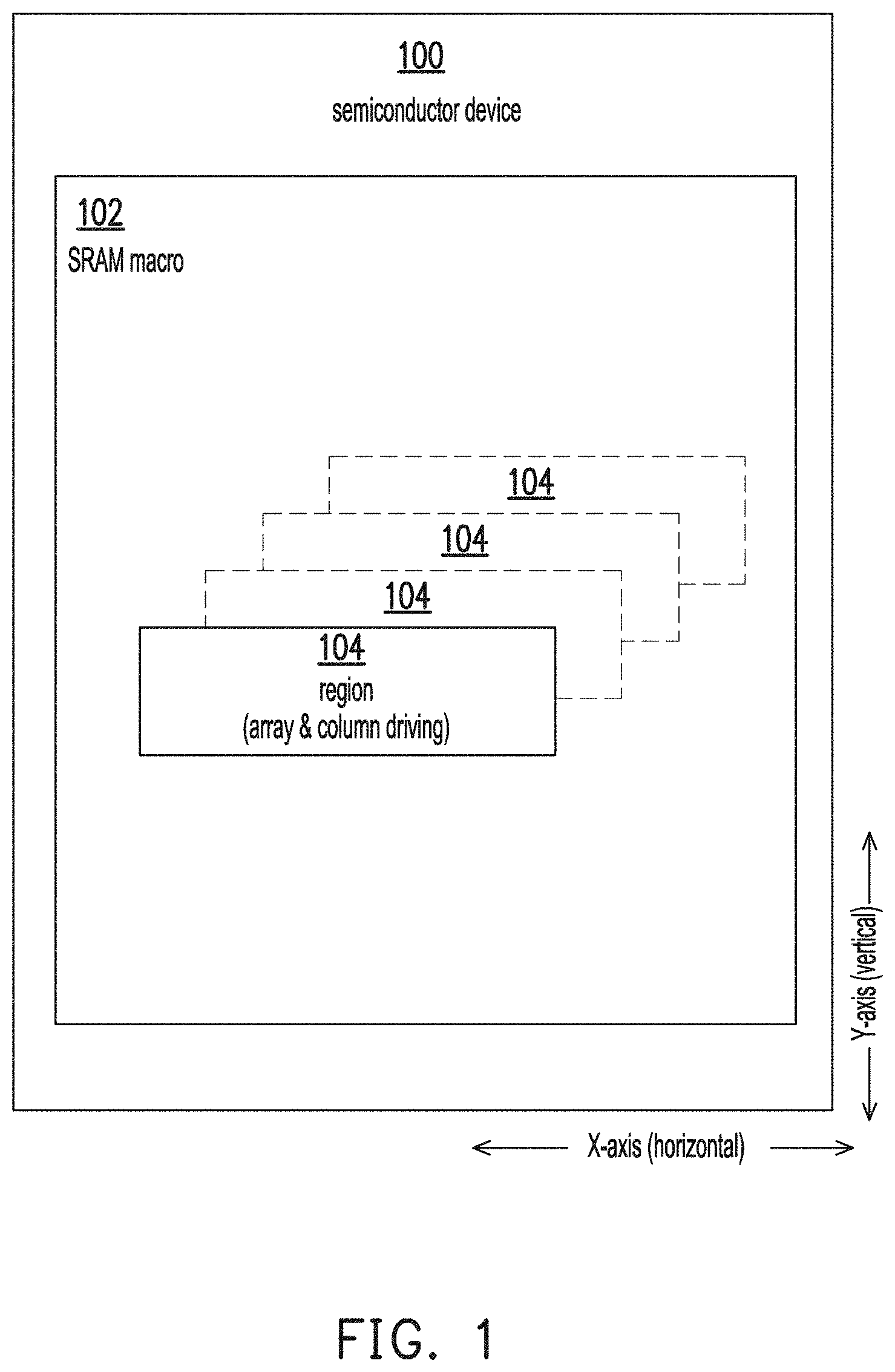 Patent US11783890 — Semiconductor device including distributed write driving arrangement — Figure 1