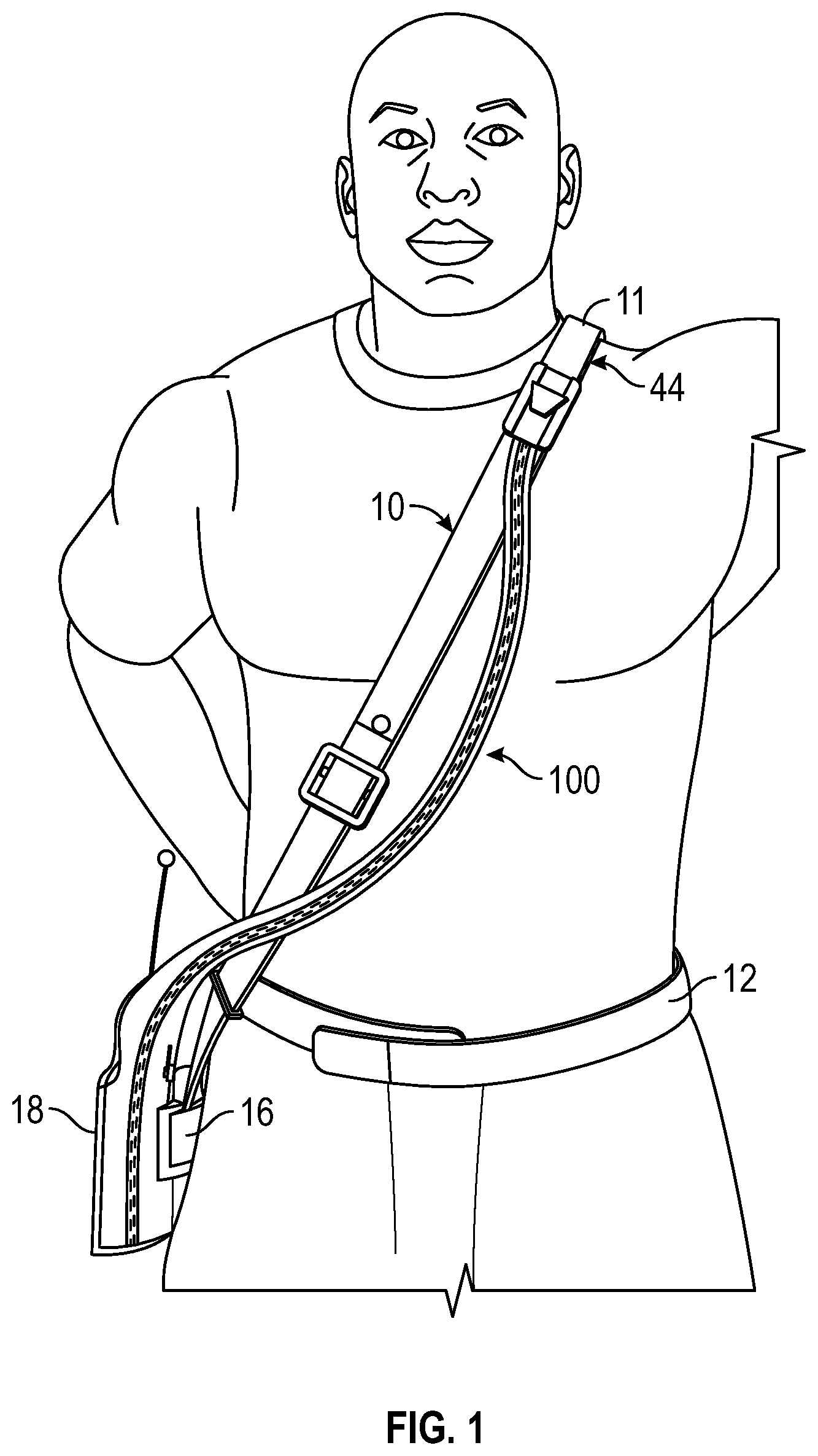 Patent US11783966 — Flame and heat resistant, releasably connectable wrap for a portable radio, remote speaker microphone, and the cord therebetween — Figure 1
