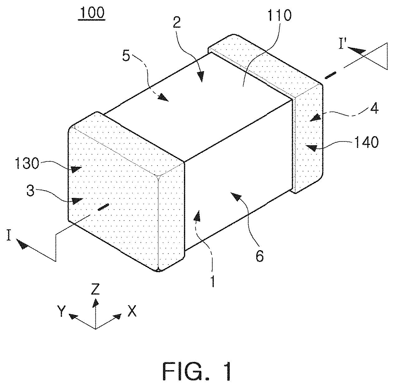 Patent US11784005 Figure 1 – Multilayer capacitor and board having the same mounted thereon