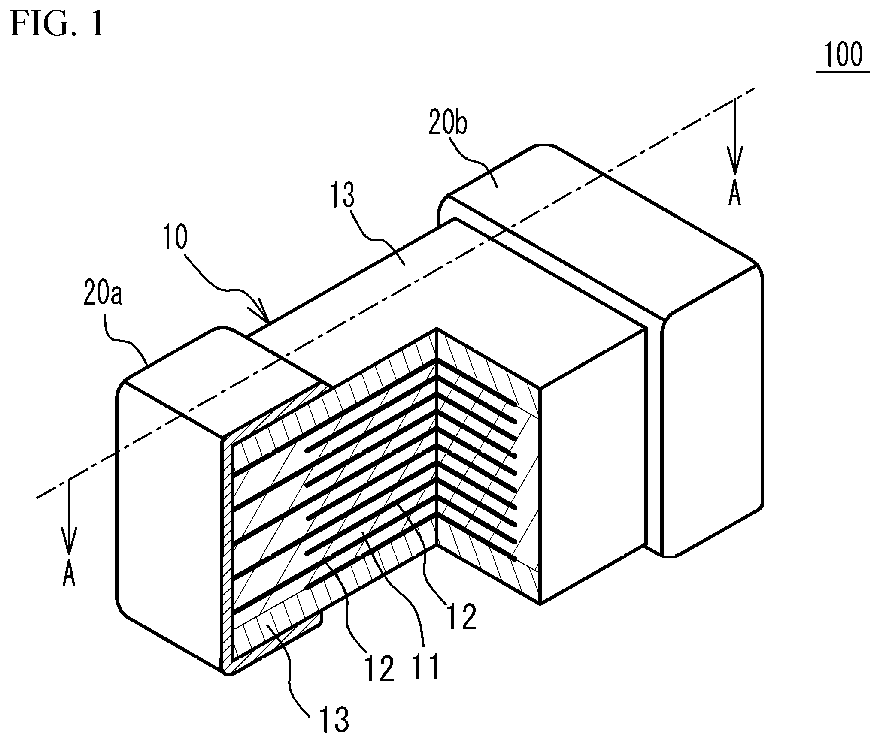 Patent US11784008 — Ceramic electronic device and manufacturing method of the same — Figure 1