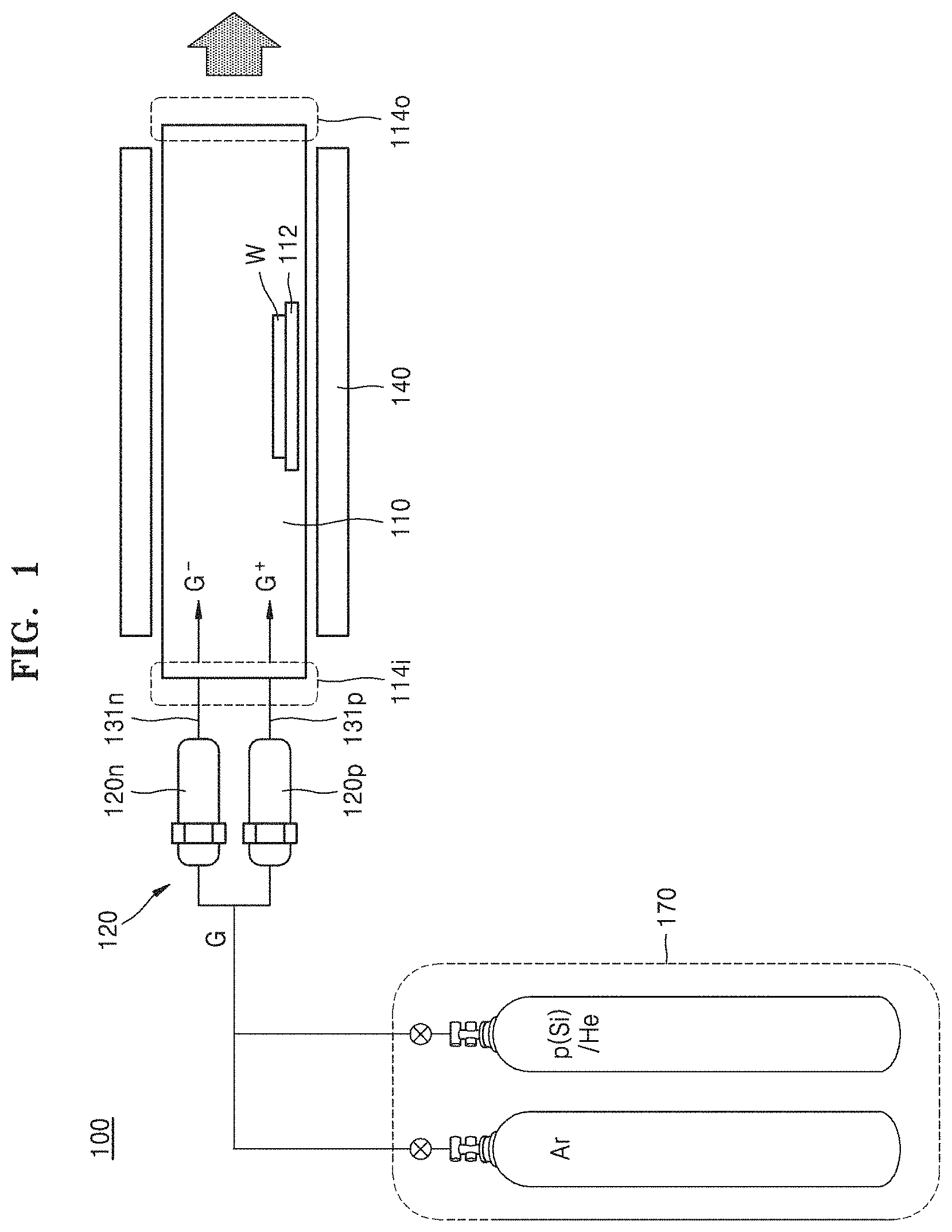 Patent US11784026 — Substrate processing apparatus, material layer deposition apparatus, and atmospheric pressure chemical vapor deposition apparatus — Figure 1