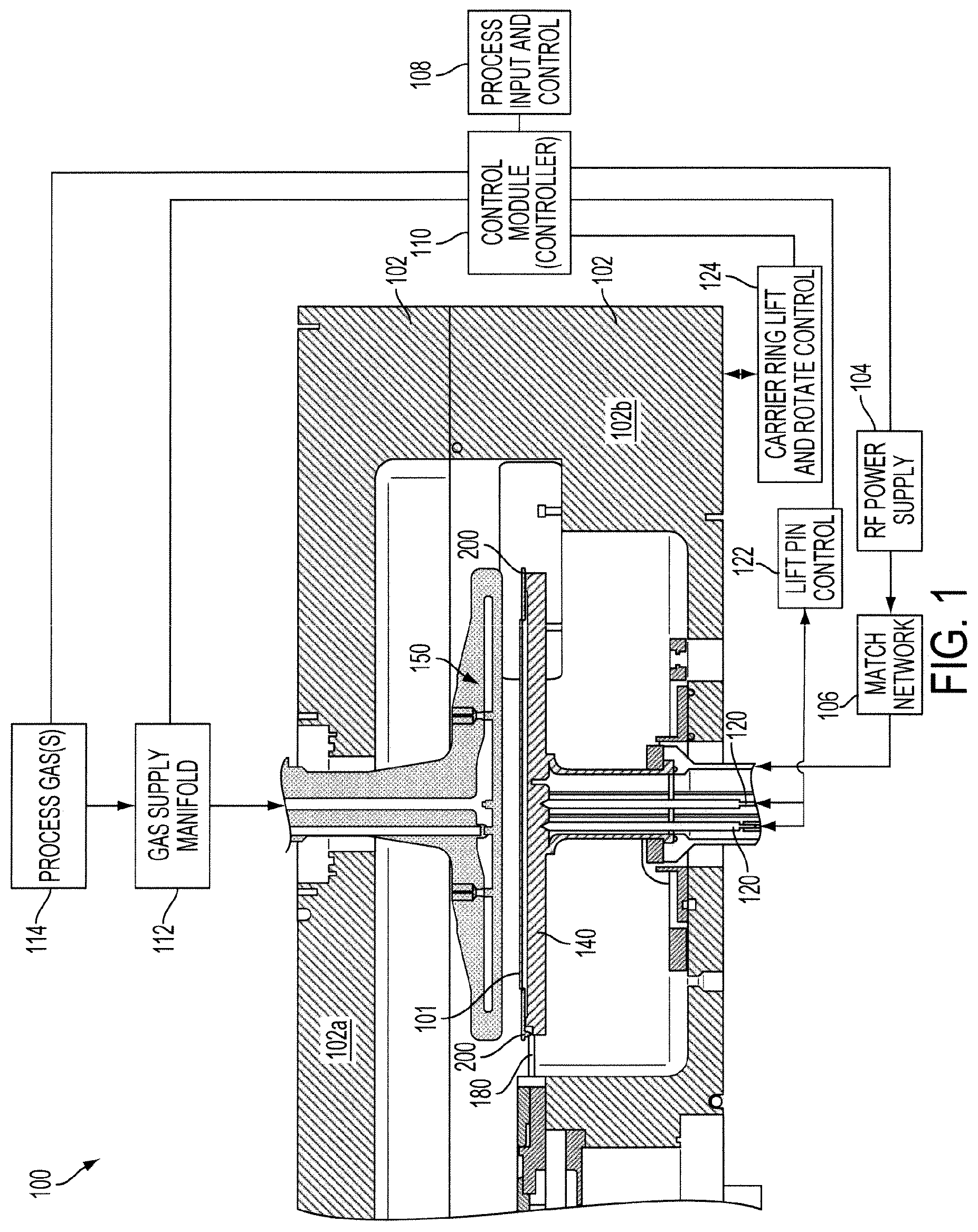 Patent US11784027 — Apparatuses and methods for avoiding electrical breakdown from RF terminal to adjacent non-RF terminal — Figure 1