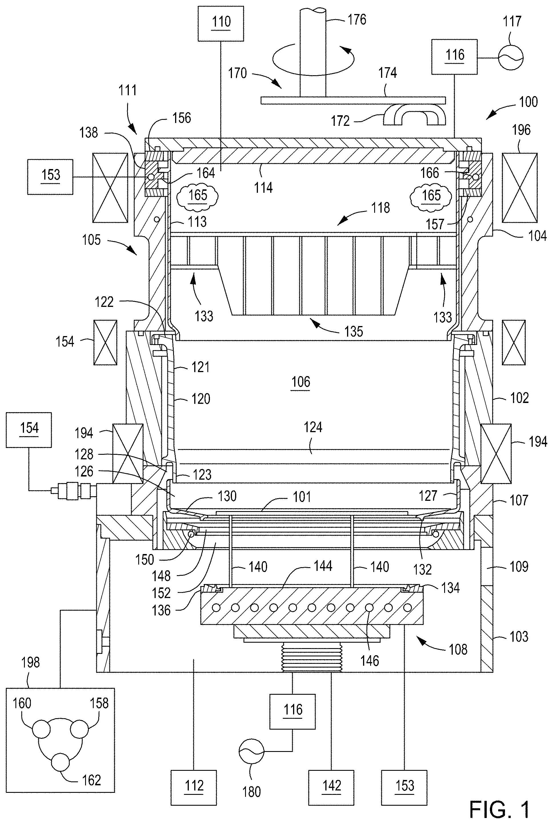 Patent US11784033 — Methods and apparatus for processing a substrate — Figure 1