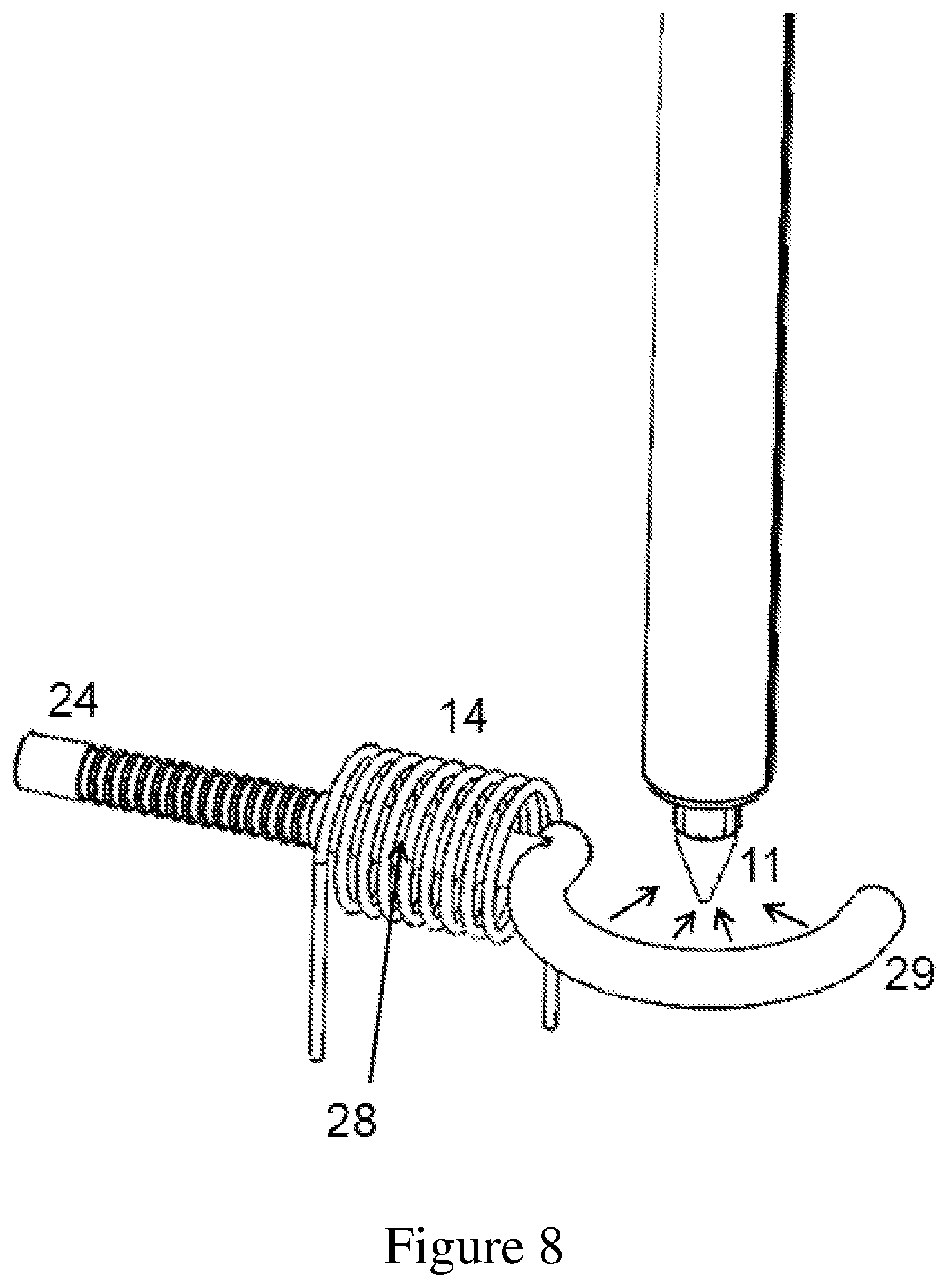 Patent US11784036 Figure 6 – Electrospray ion source for spectrometry using inductively heated gas