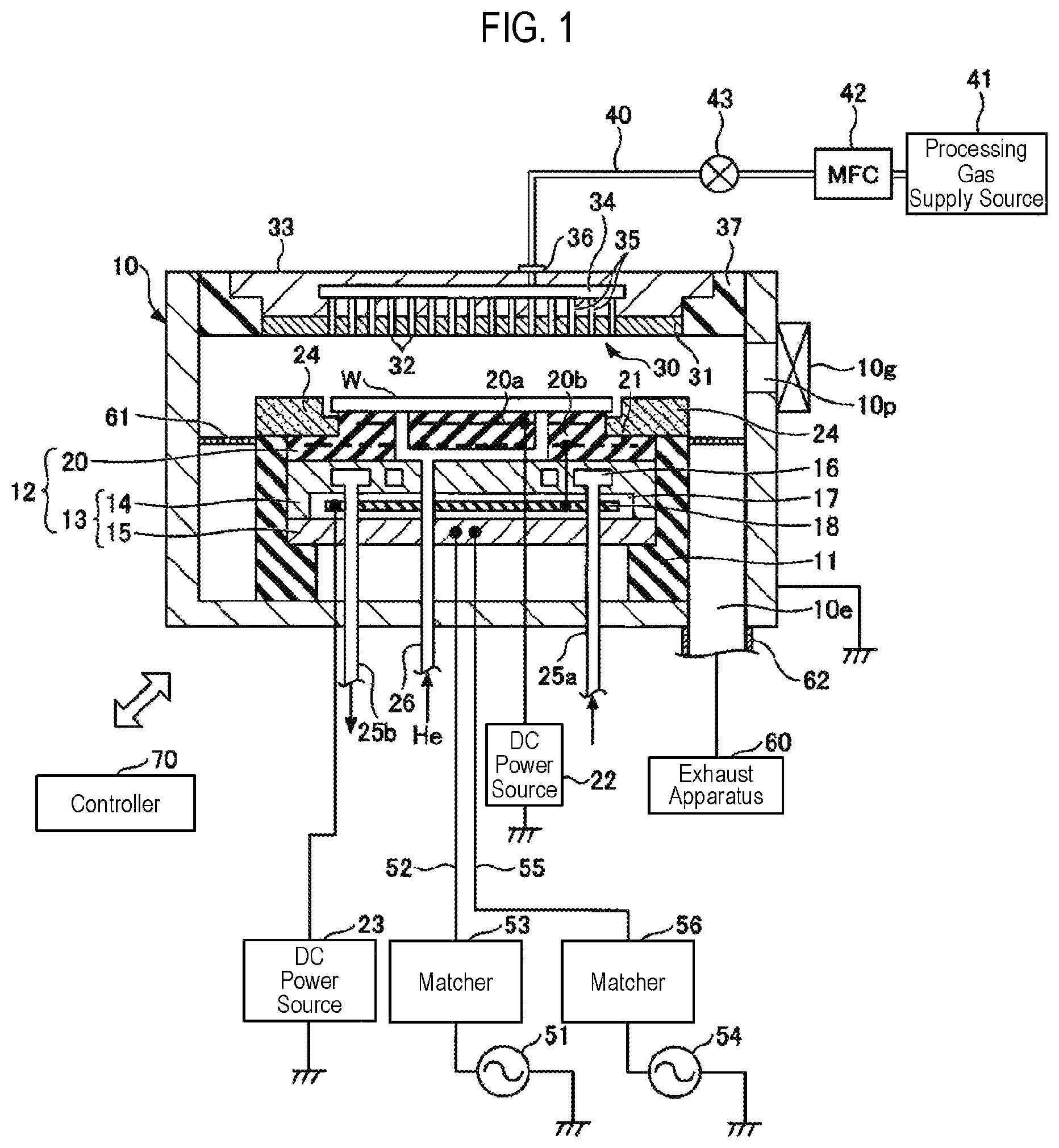 Patent US11784066 Figure 1 – Stage and plasma processing apparatus