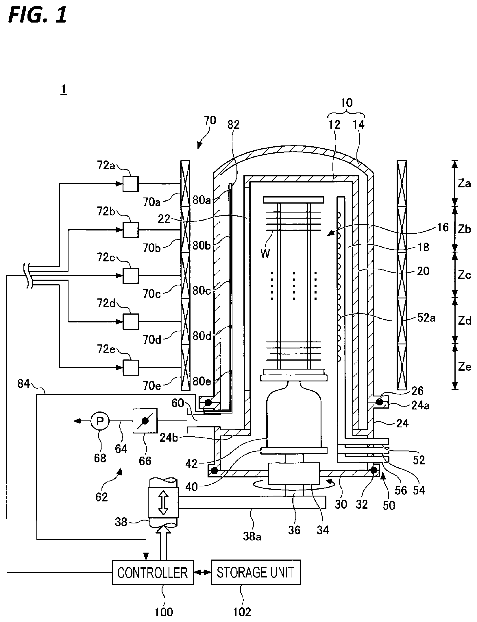 Patent US11784070 — Heat treatment apparatus, heat treatment method, and film forming method — Figure 1