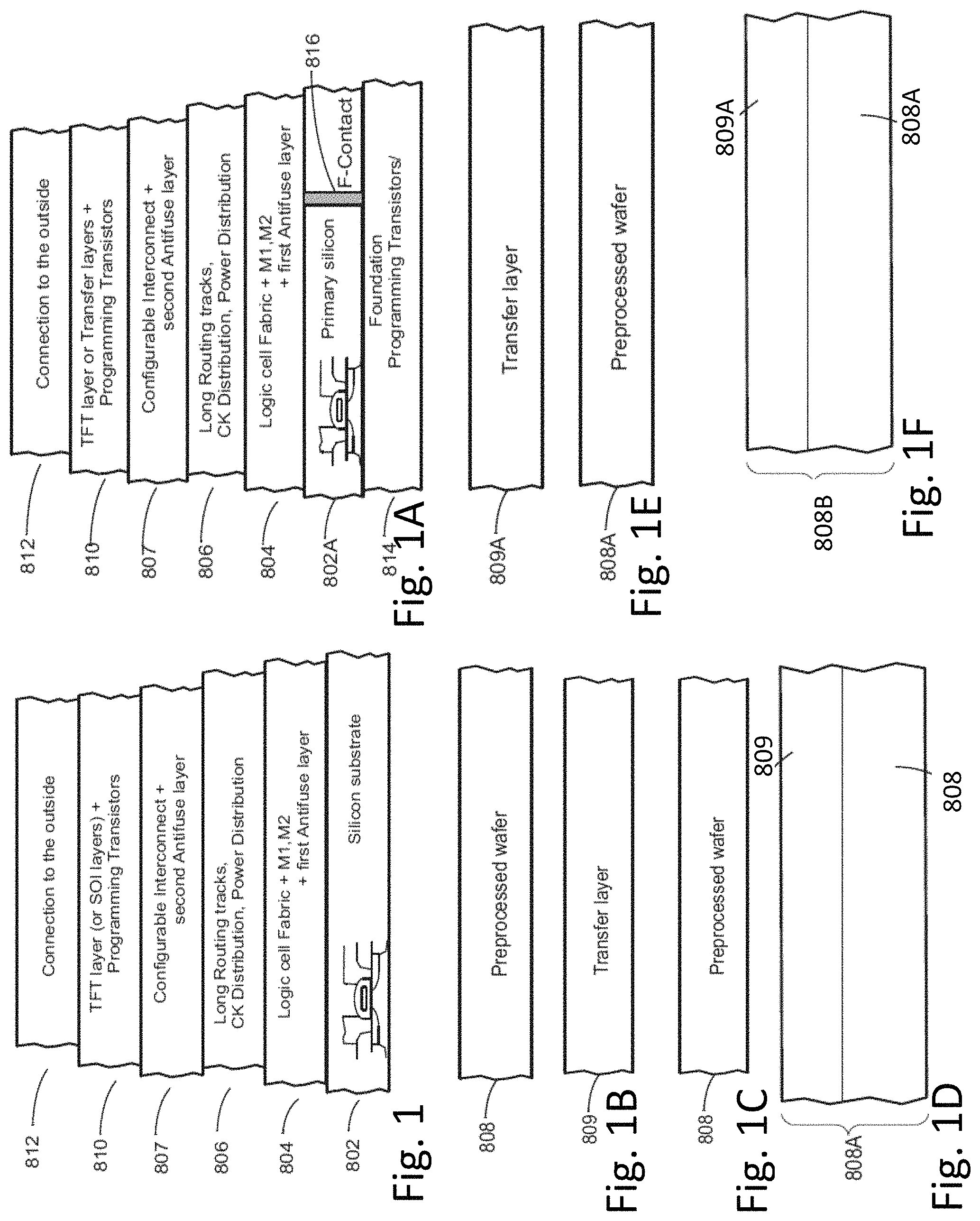 Patent US11784082 — 3D semiconductor device and structure with bonding — Figure 1