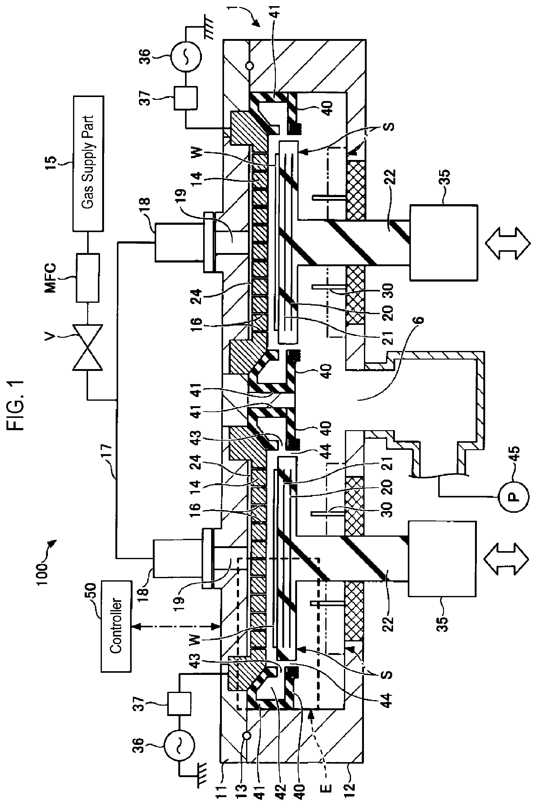 Patent US11784085 Figure 1 – Plasma processing apparatus