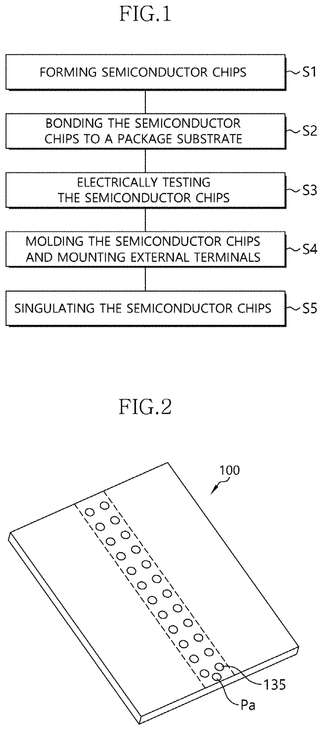 Patent US11784100 — Method of manufacturing a molded flip chip package to facilitate electrical testing — Figure 1