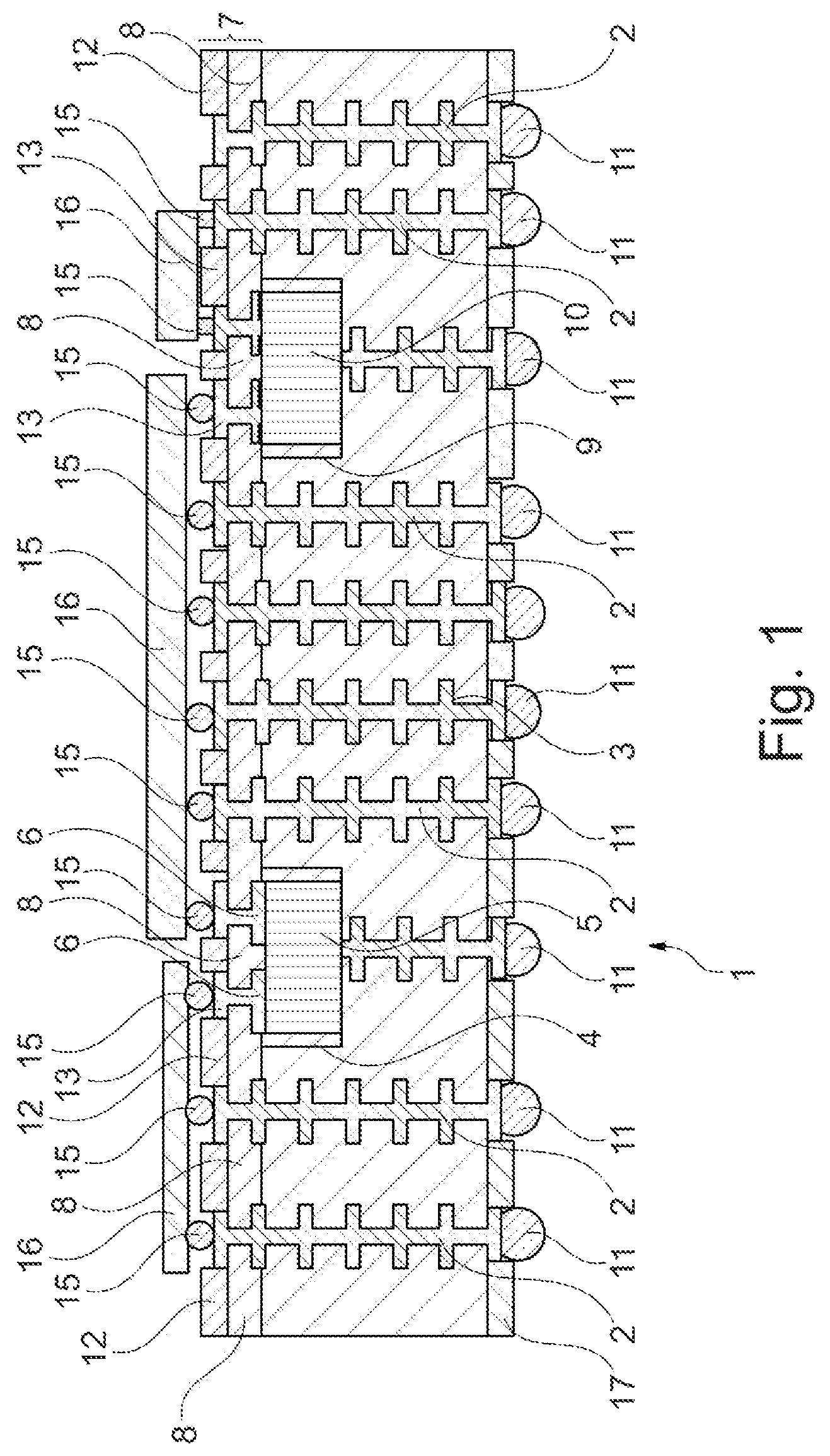 Patent US11784132 — Interposer-type component carrier and method of manufacturing the same — Figure 1