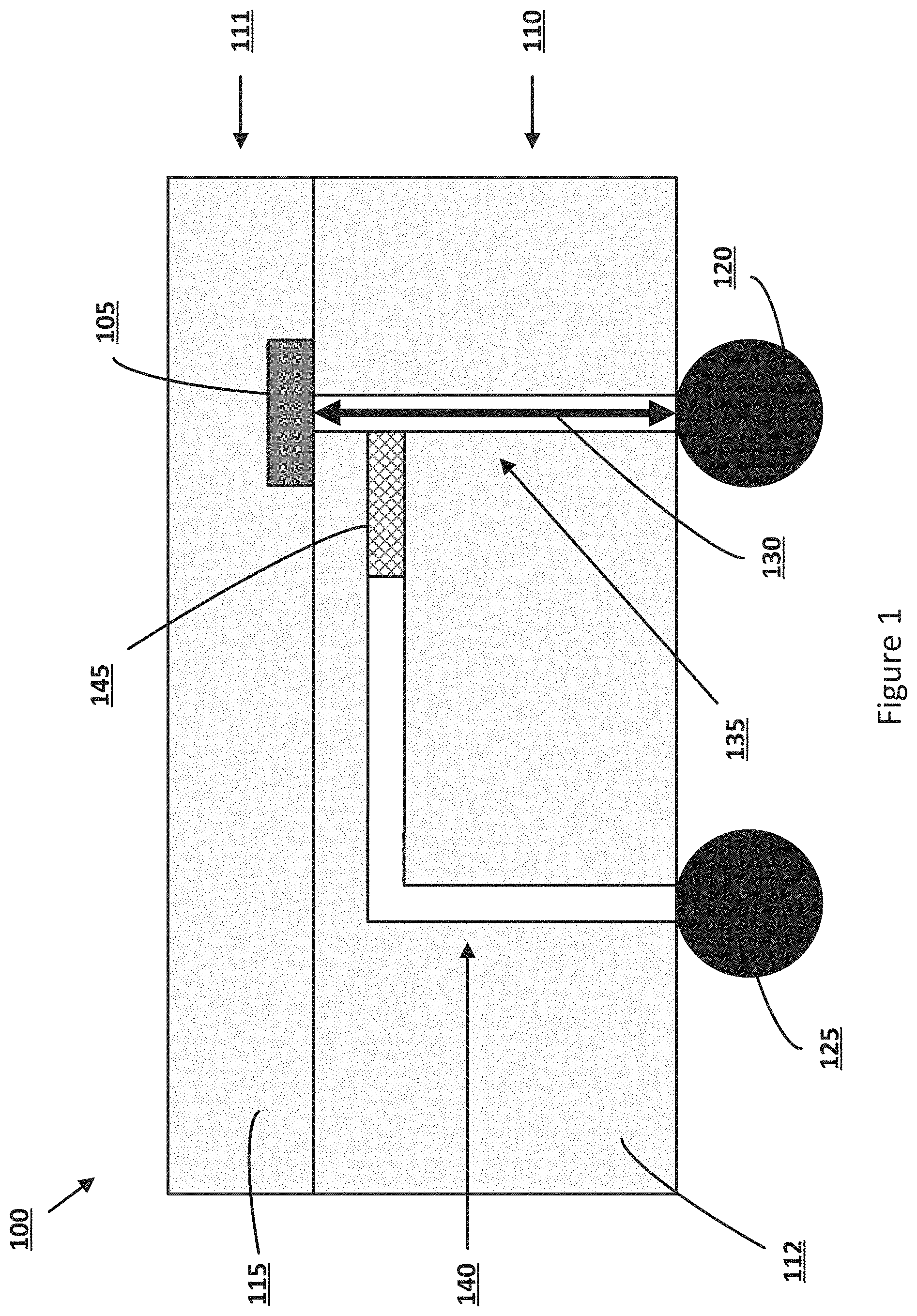 Patent US11784181 — Die backend diodes for electrostatic discharge (ESD) protection — Figure 1