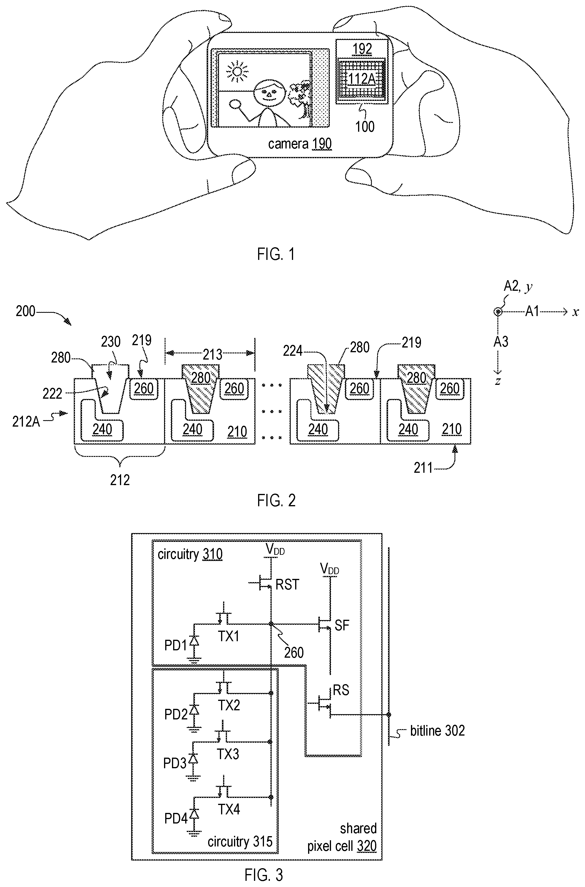 Patent US11784206 — Pixel-array substrate and associated method — Figure 1