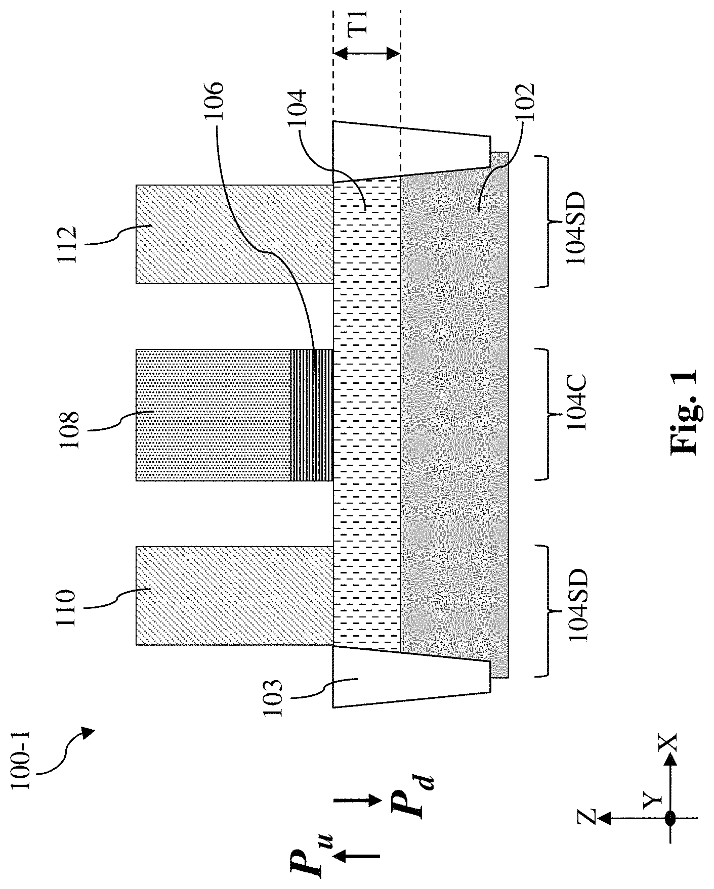 Patent US11784234 — Ferroelectric channel field effect transistor — Figure 1